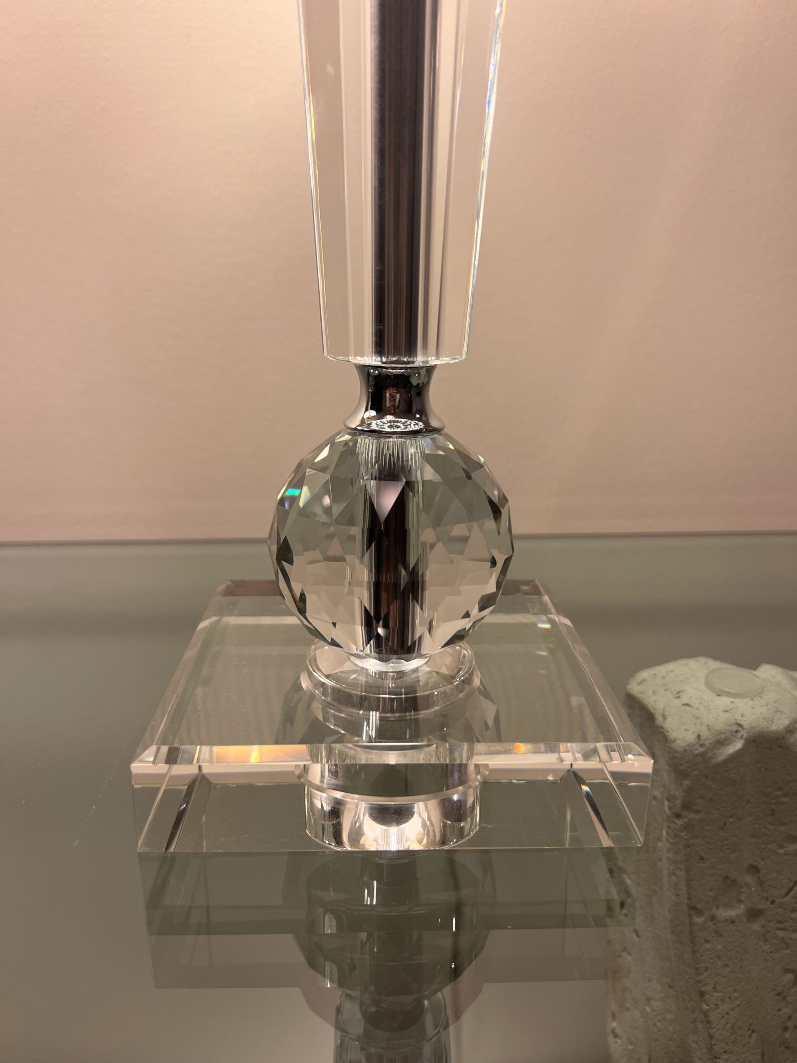 Pair of Glass & Lucite Table or Buffet Lamps - 3