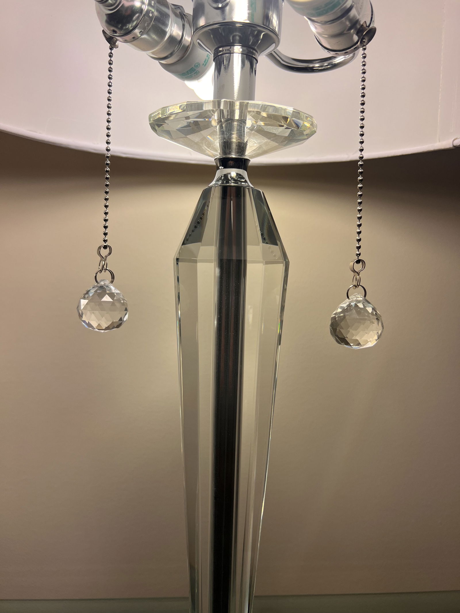 Pair of Glass & Lucite Table or Buffet Lamps - 4