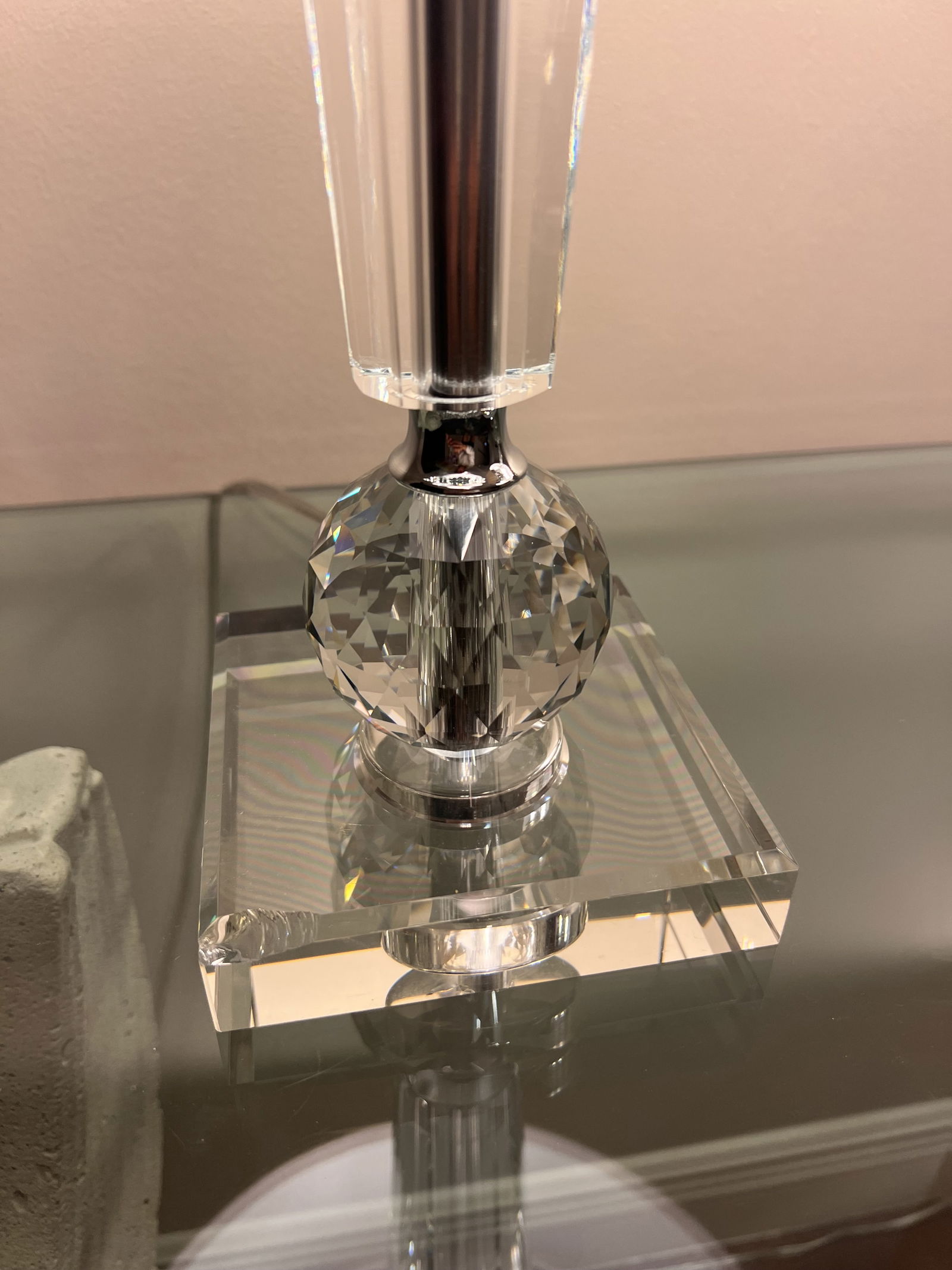 Pair of Glass & Lucite Table or Buffet Lamps - 7