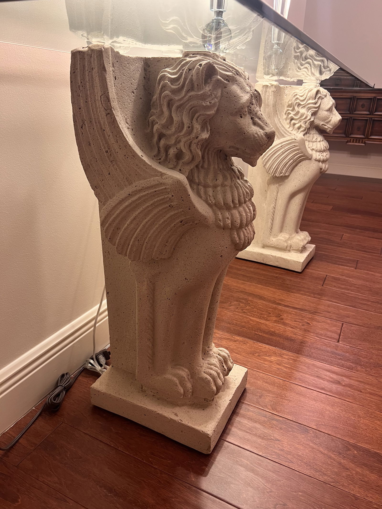 Classic Greek Winged Griffin Console Table - 5