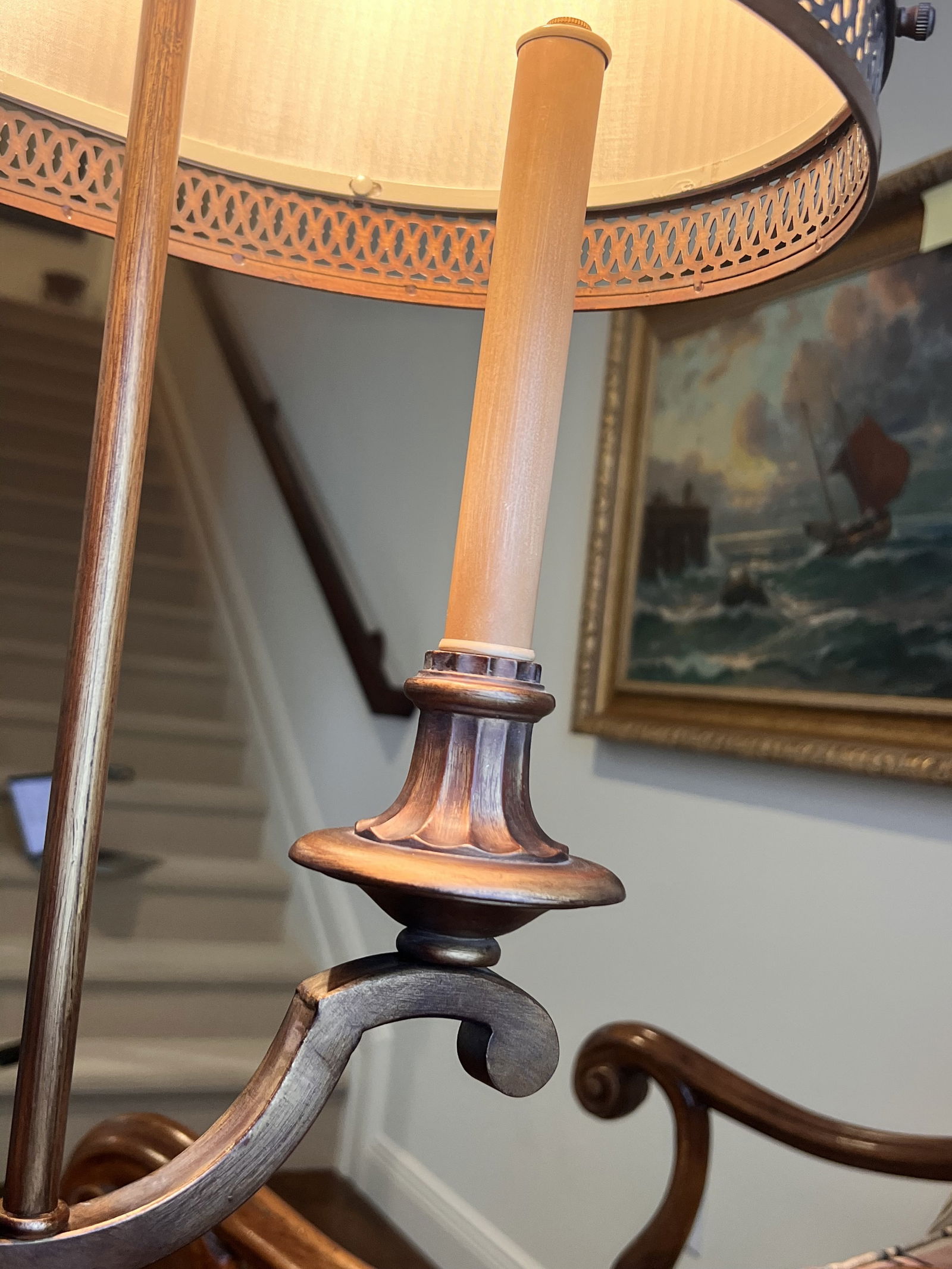 Brass Look Bouillotte Syle Lamp - 4