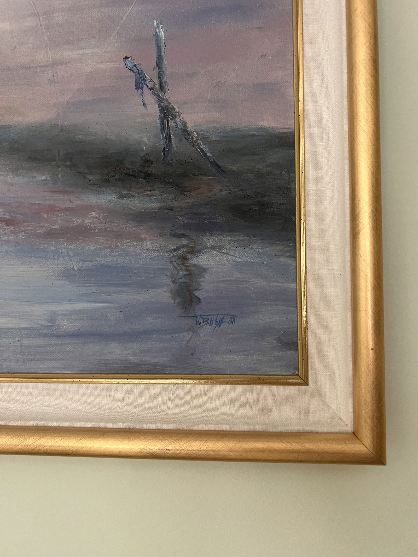 Signed Harbor Scene Painting - 3