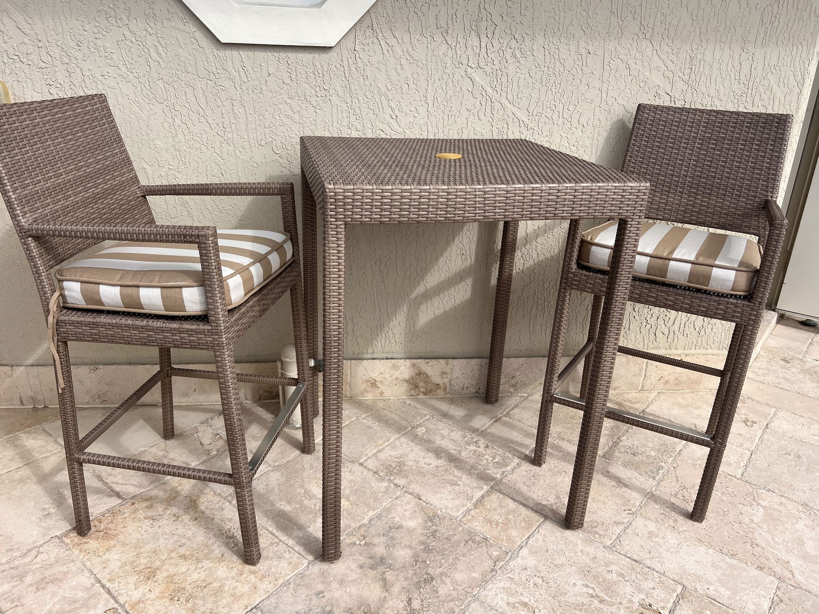 Outdoor Bar Height Table and 2 Chairs (1 of 8)