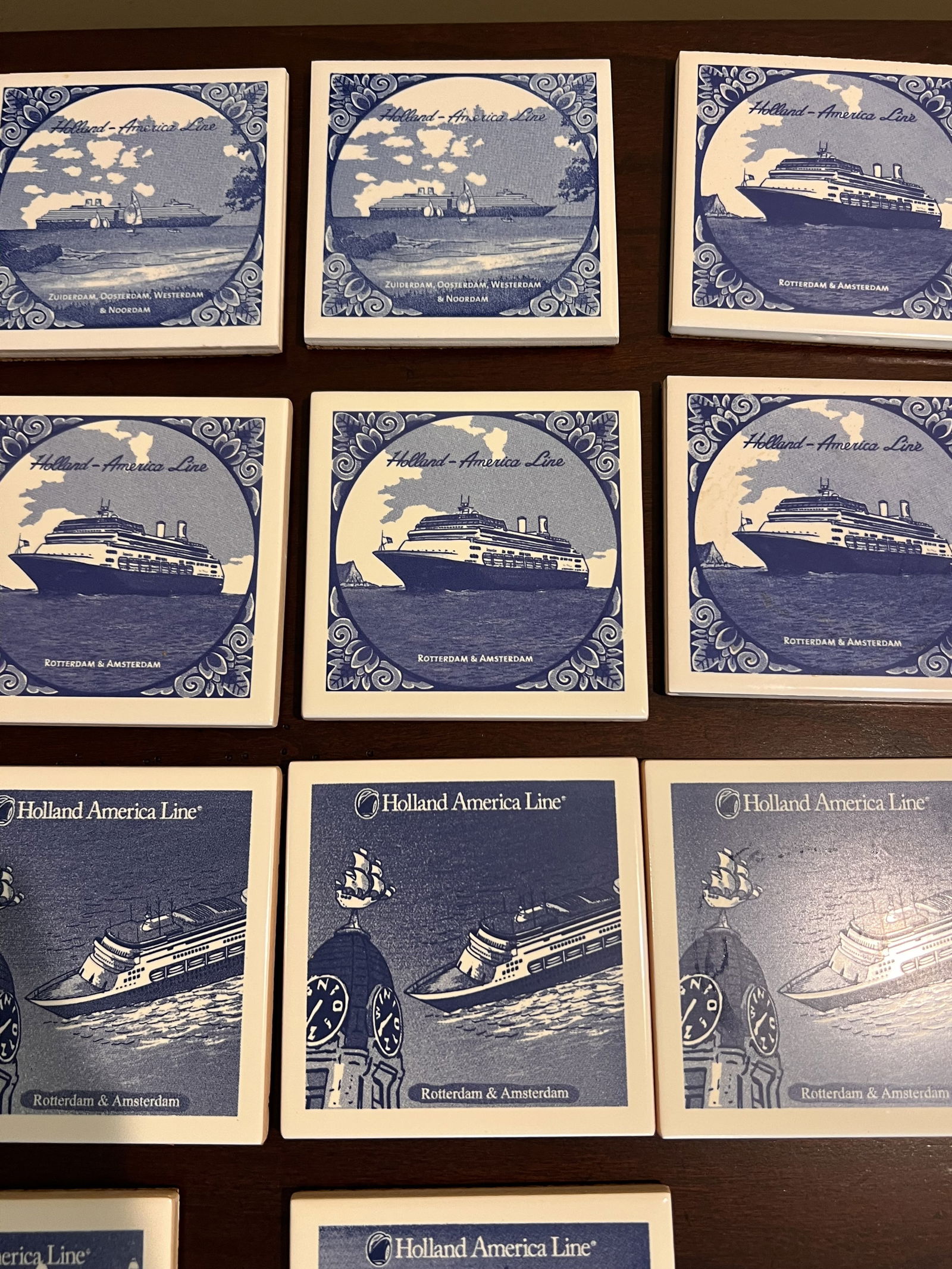 Holland America Line Blue and White Porcelain Tiles - 3
