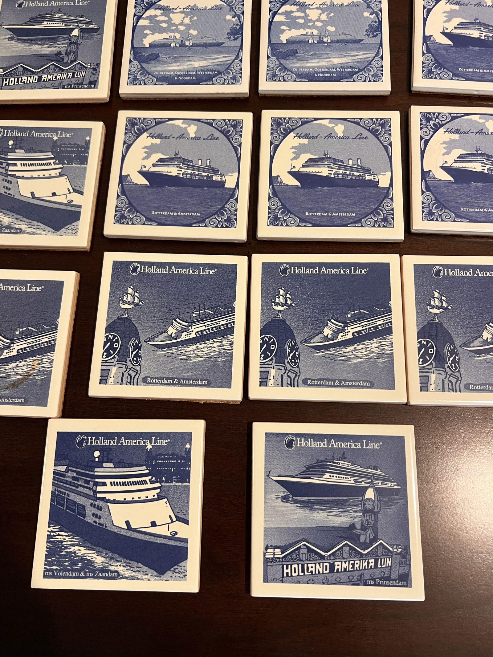 Holland America Line Blue and White Porcelain Tiles - 4