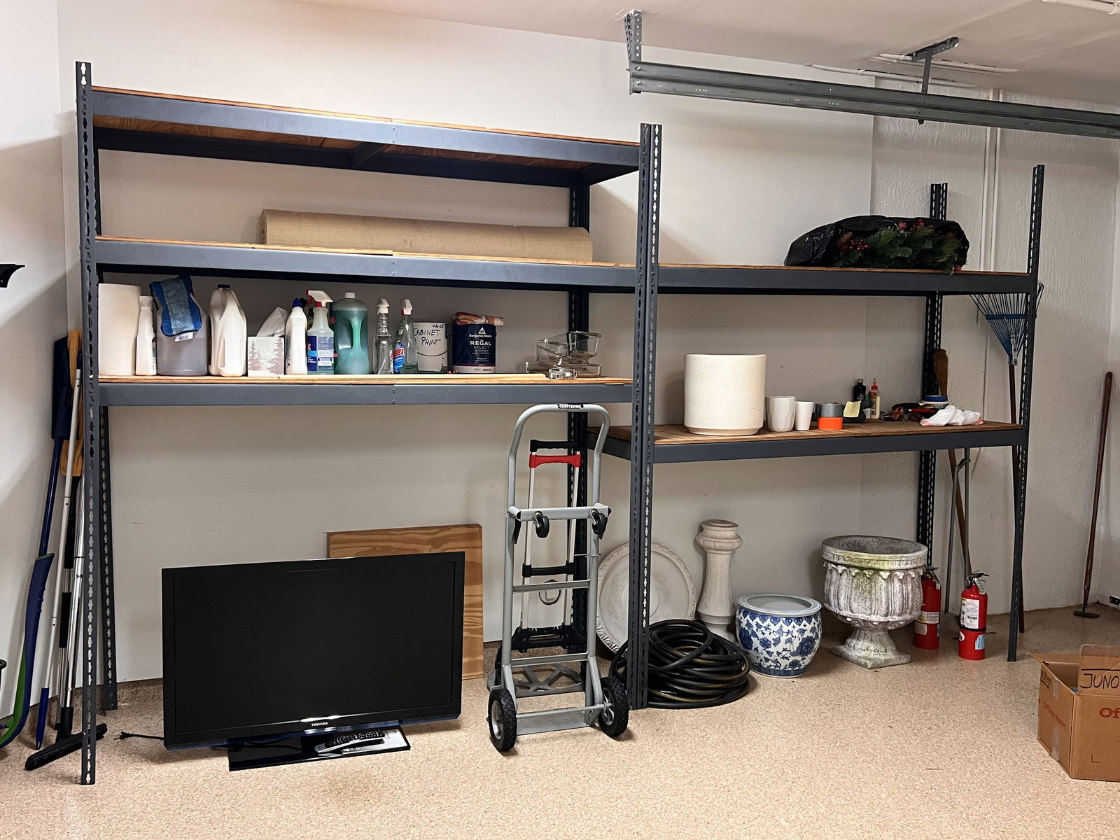 (2) Heavy Duty Garage Shelves: Adapto Brand. Dimensions: H 84" x W l72" x D 24.5" Condition: Used, no rust. Low Estimate: 10.00High Estimate: 10000.00