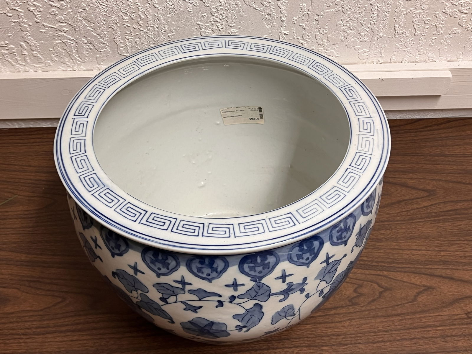 Blue and White Fish Bowl Planter Pot - 2