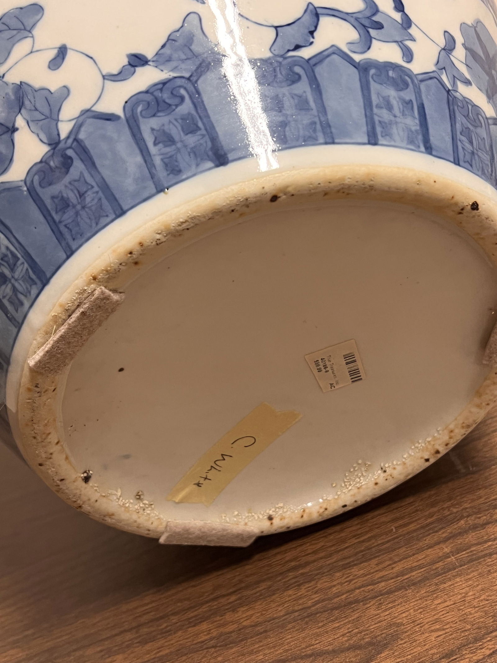 Blue and White Fish Bowl Planter Pot - 5