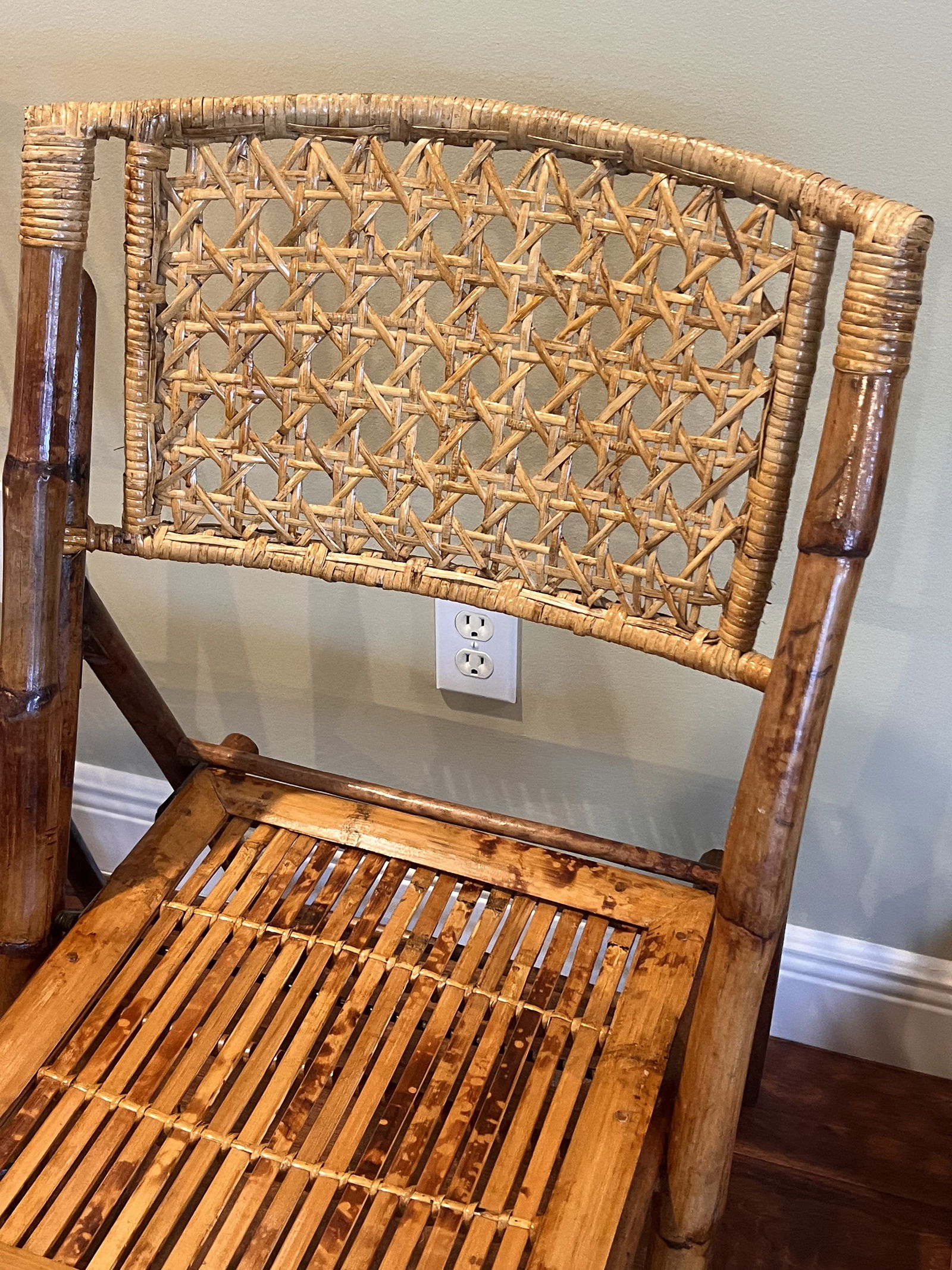 (2) Bamboo Folding Chairs - 2