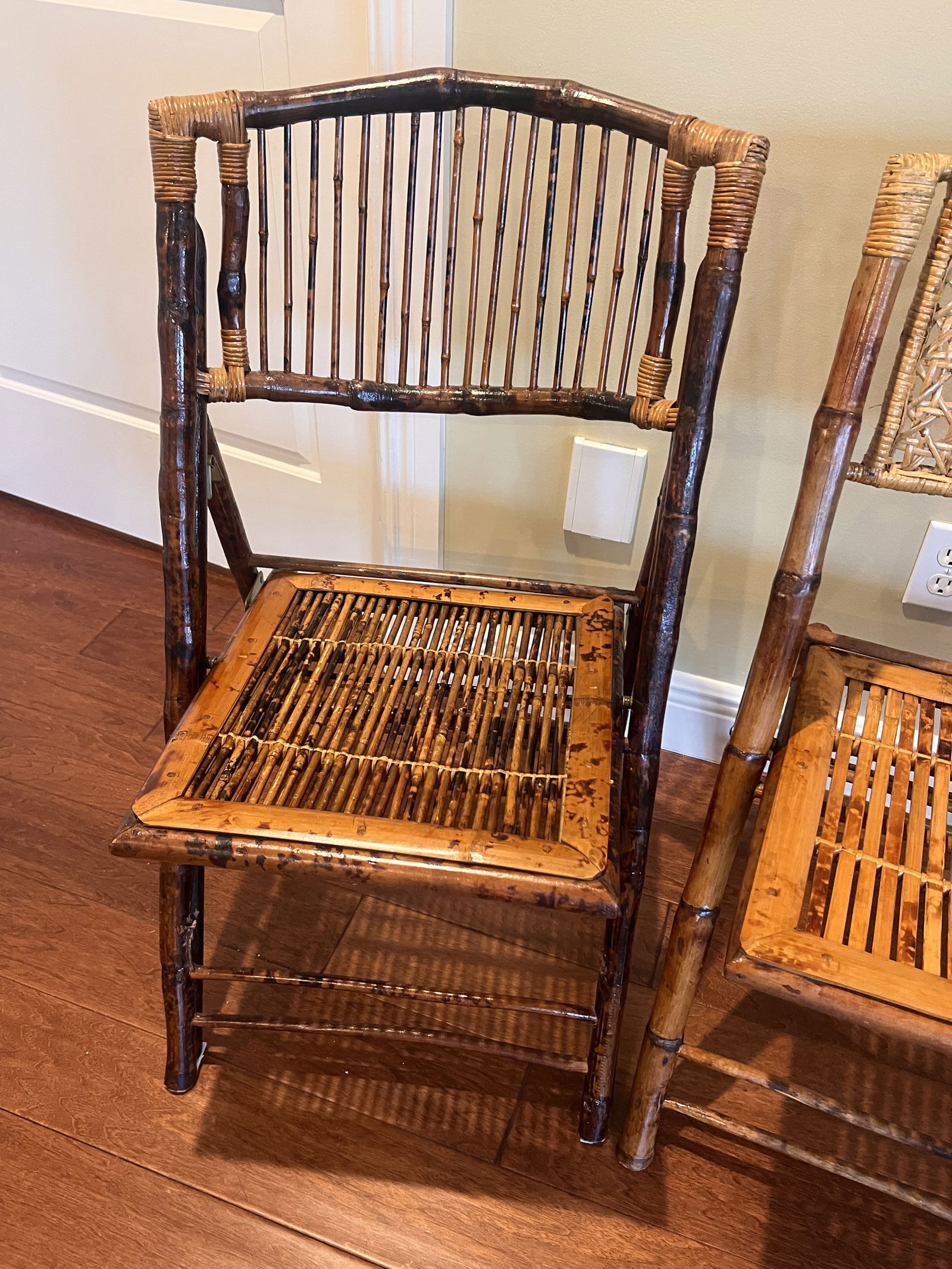 (2) Bamboo Folding Chairs - 4