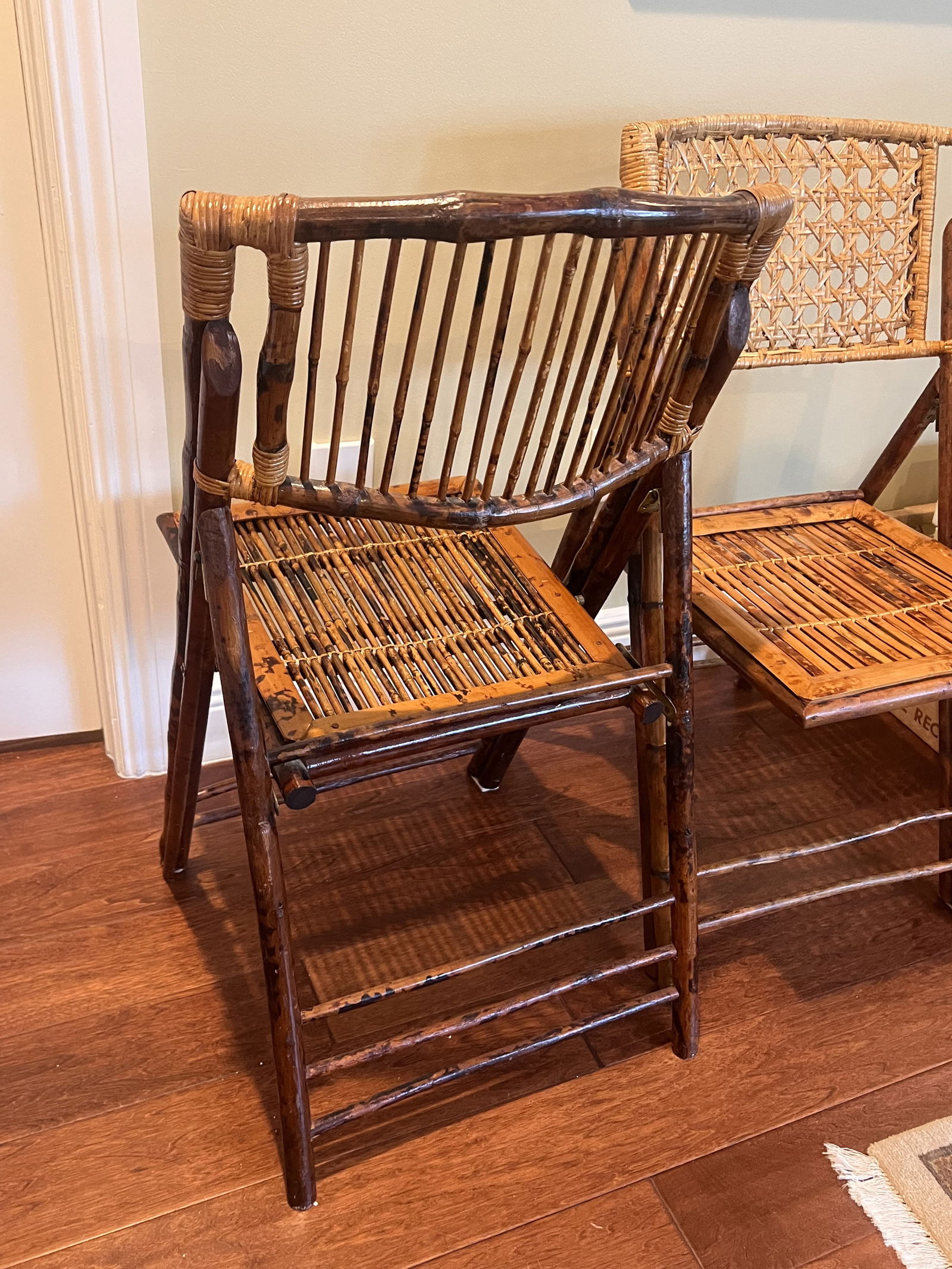 (2) Bamboo Folding Chairs - 8