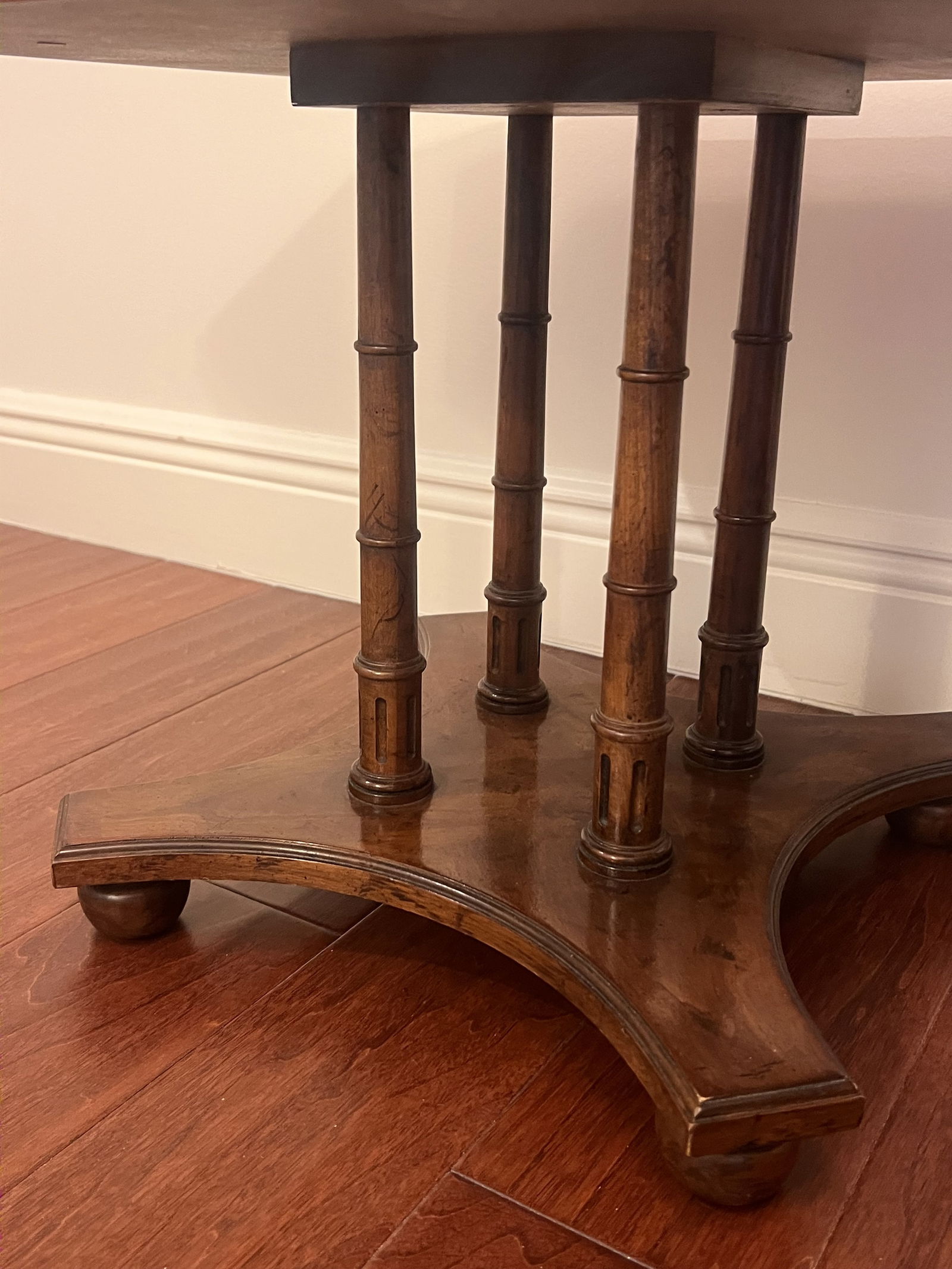 Vintage Regency Style Low Wood End Tables - 3