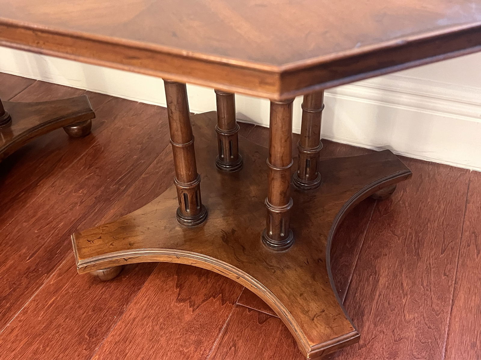 Vintage Regency Style Low Wood End Tables - 6