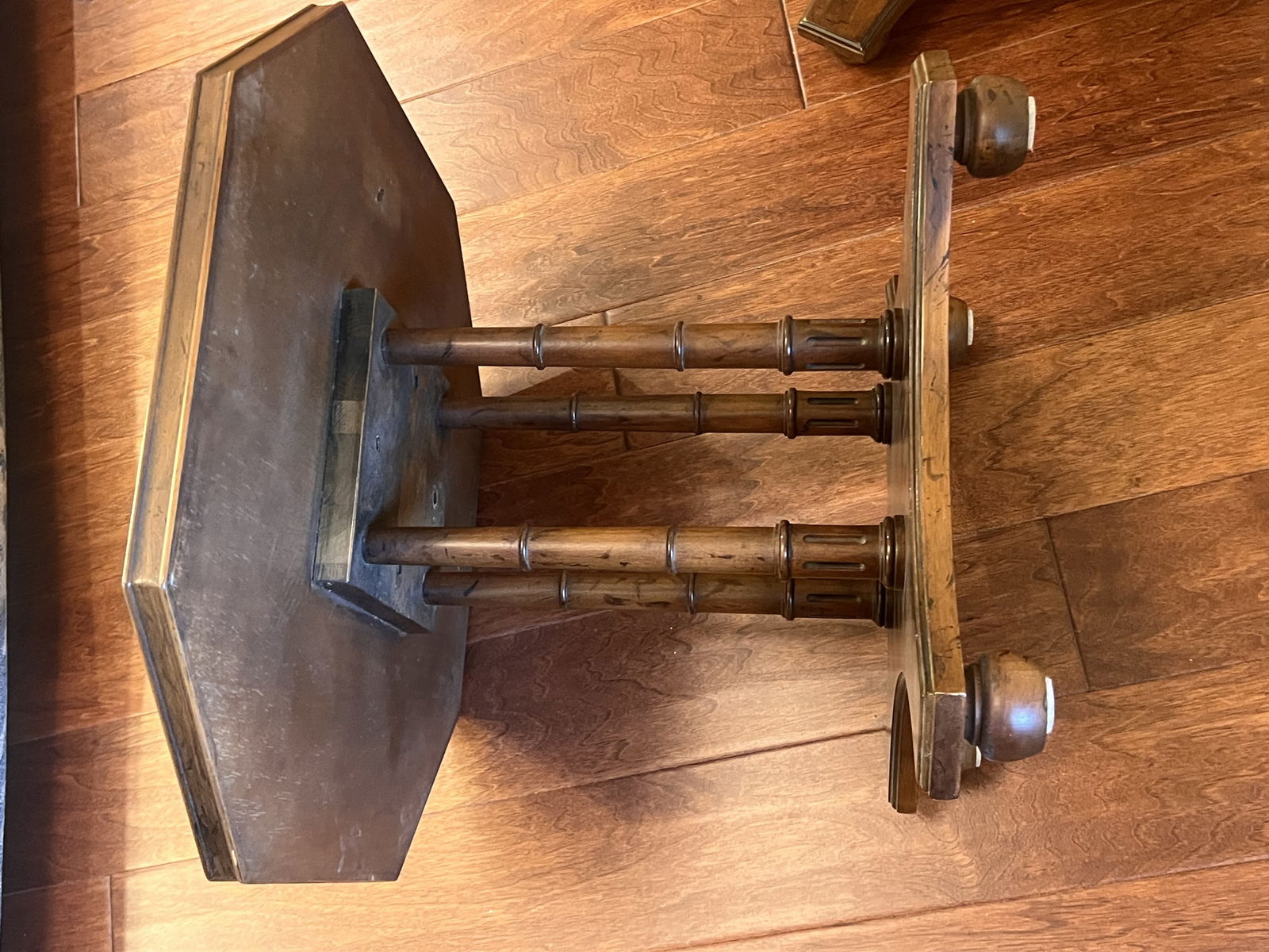 Vintage Regency Style Low Wood End Tables - 7