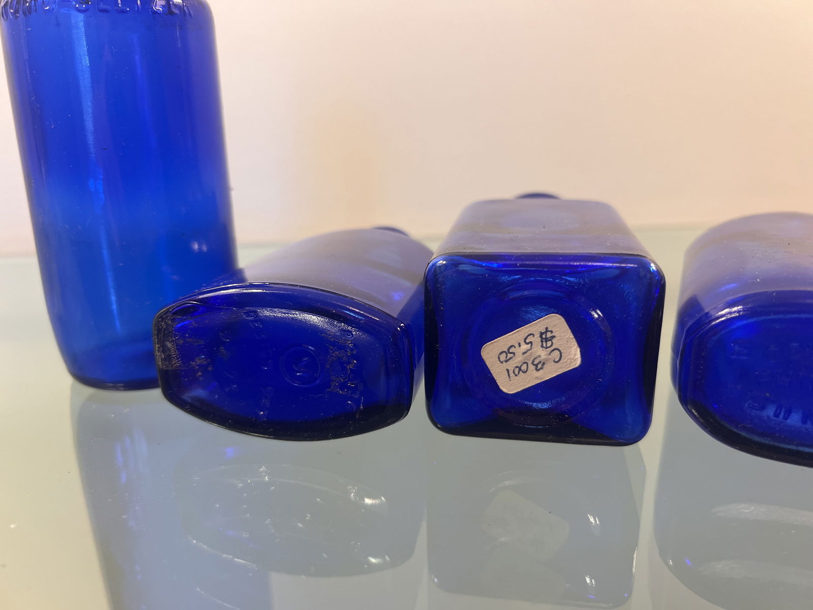 Cobalt Blue Glass Bottle Collection - 10