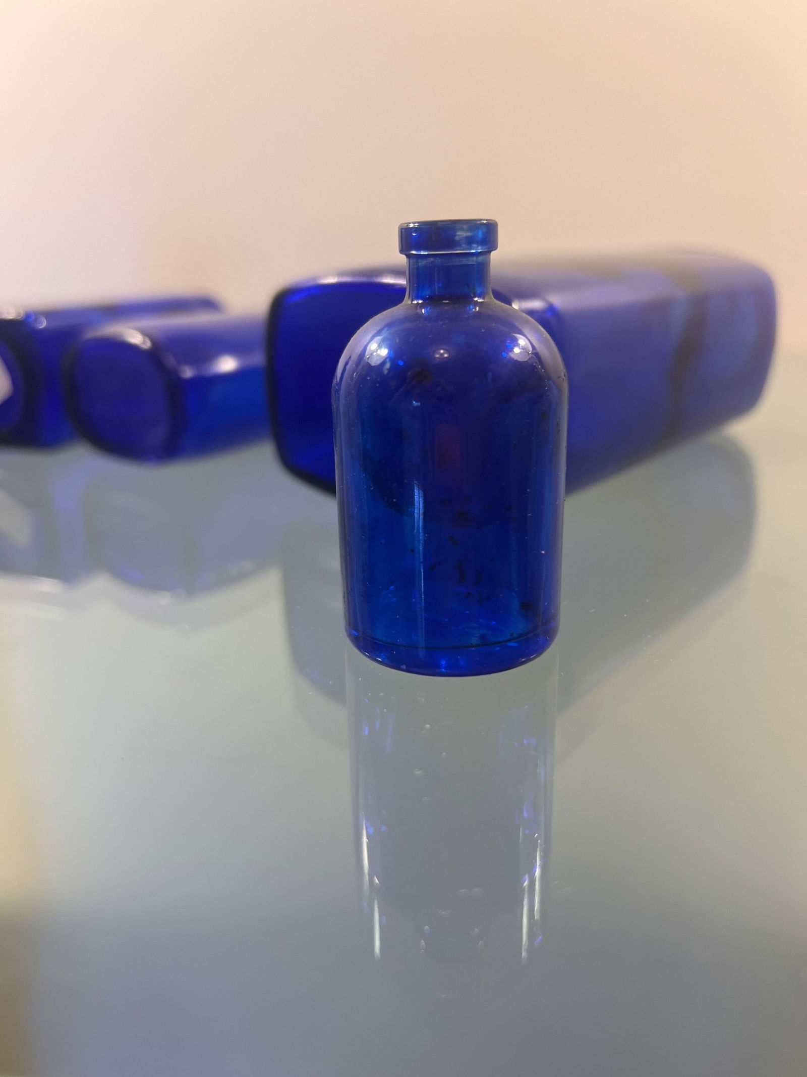 Cobalt Blue Glass Bottle Collection - 12