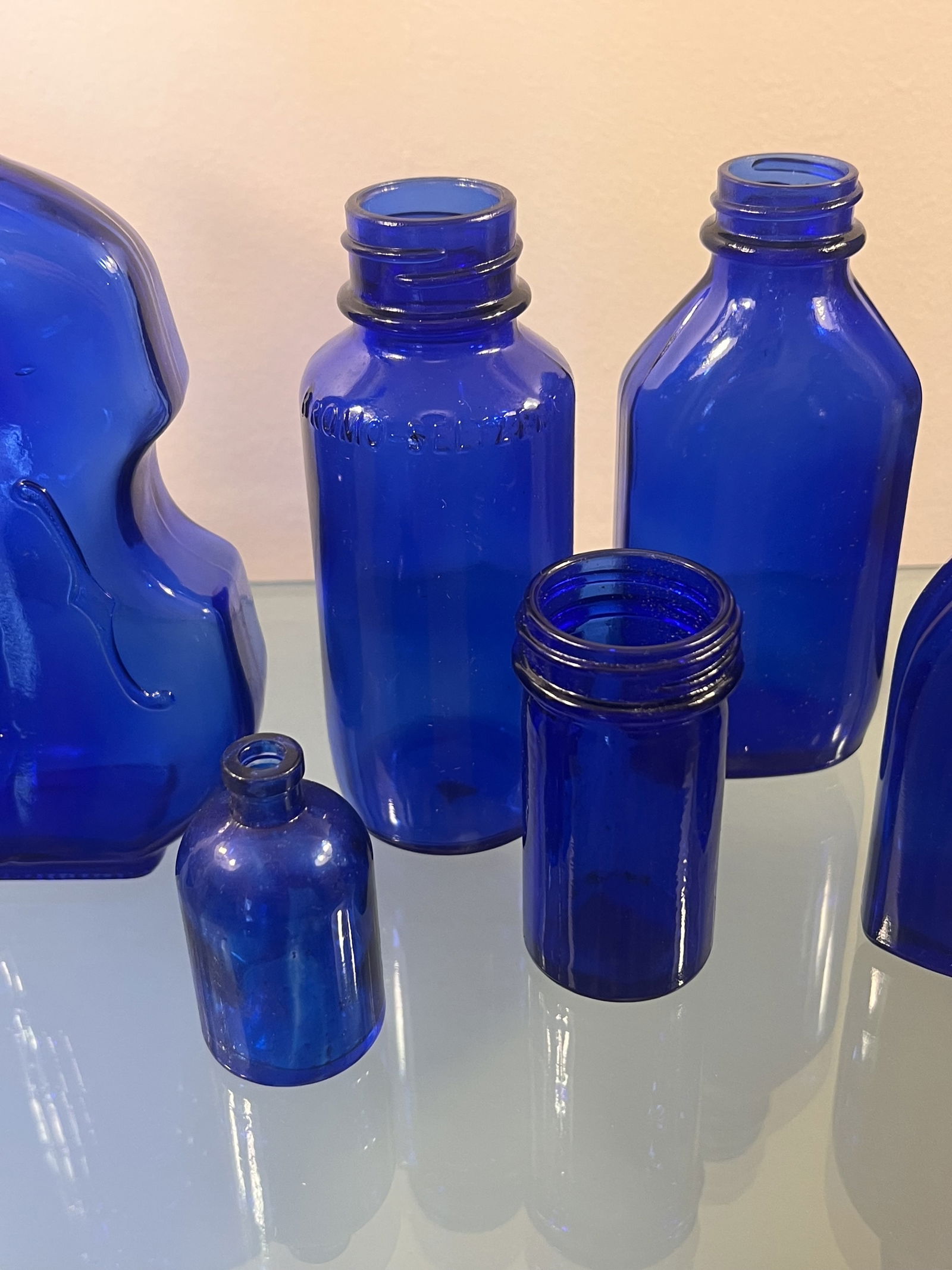 Cobalt Blue Glass Bottle Collection - 4
