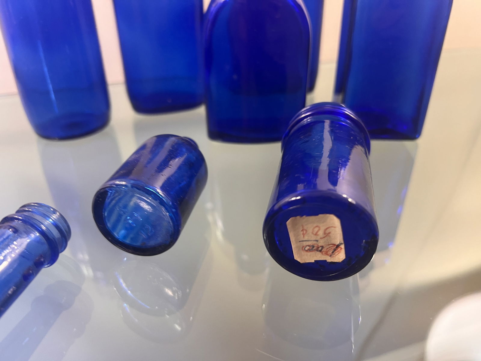 Cobalt Blue Glass Bottle Collection - 8