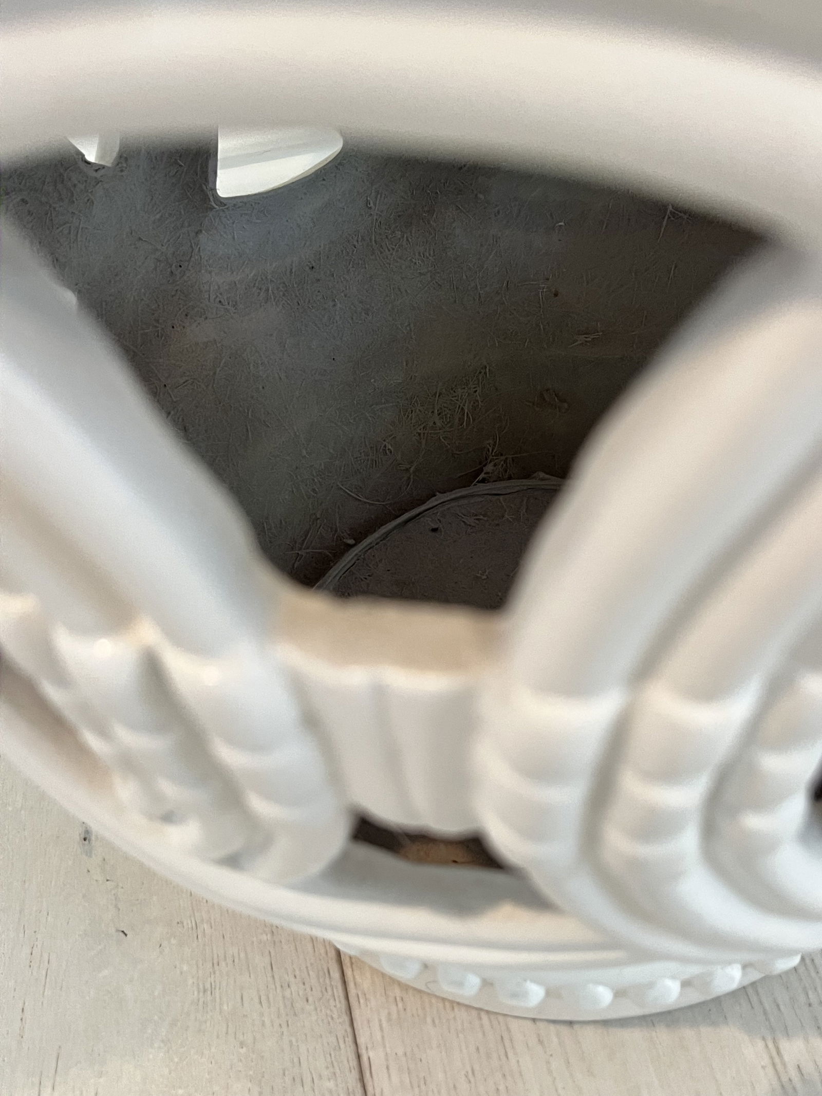 Single White Fiberglass Double Coin Garden Stool - 6