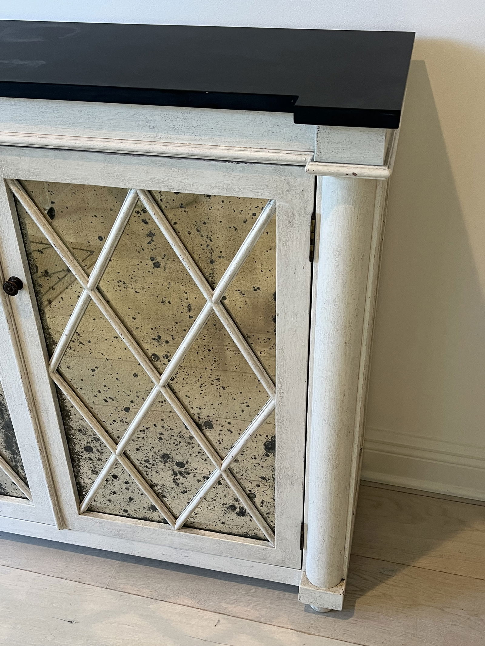 Slate Top Mirrored Console or Entry Table - 2