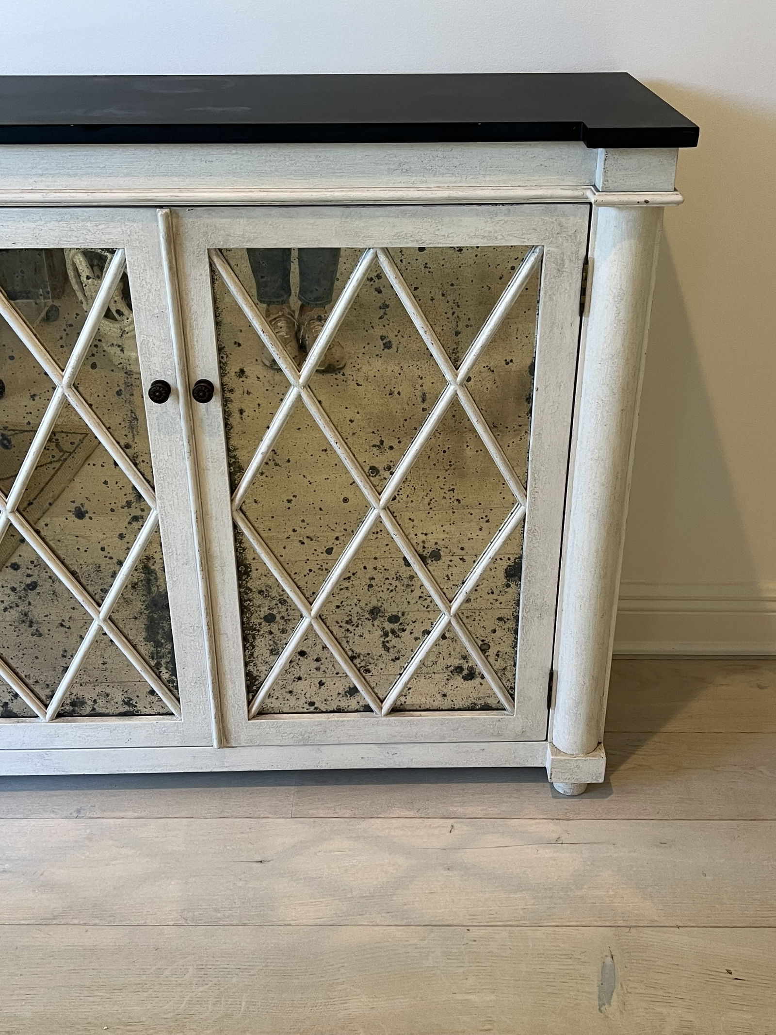 Slate Top Mirrored Console or Entry Table - 3