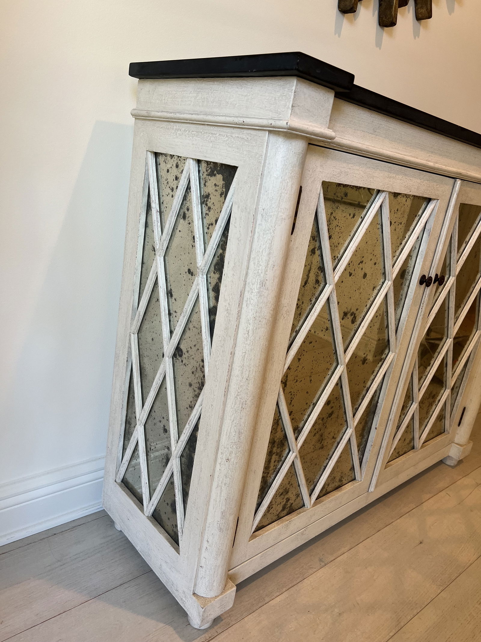 Slate Top Mirrored Console or Entry Table - 5