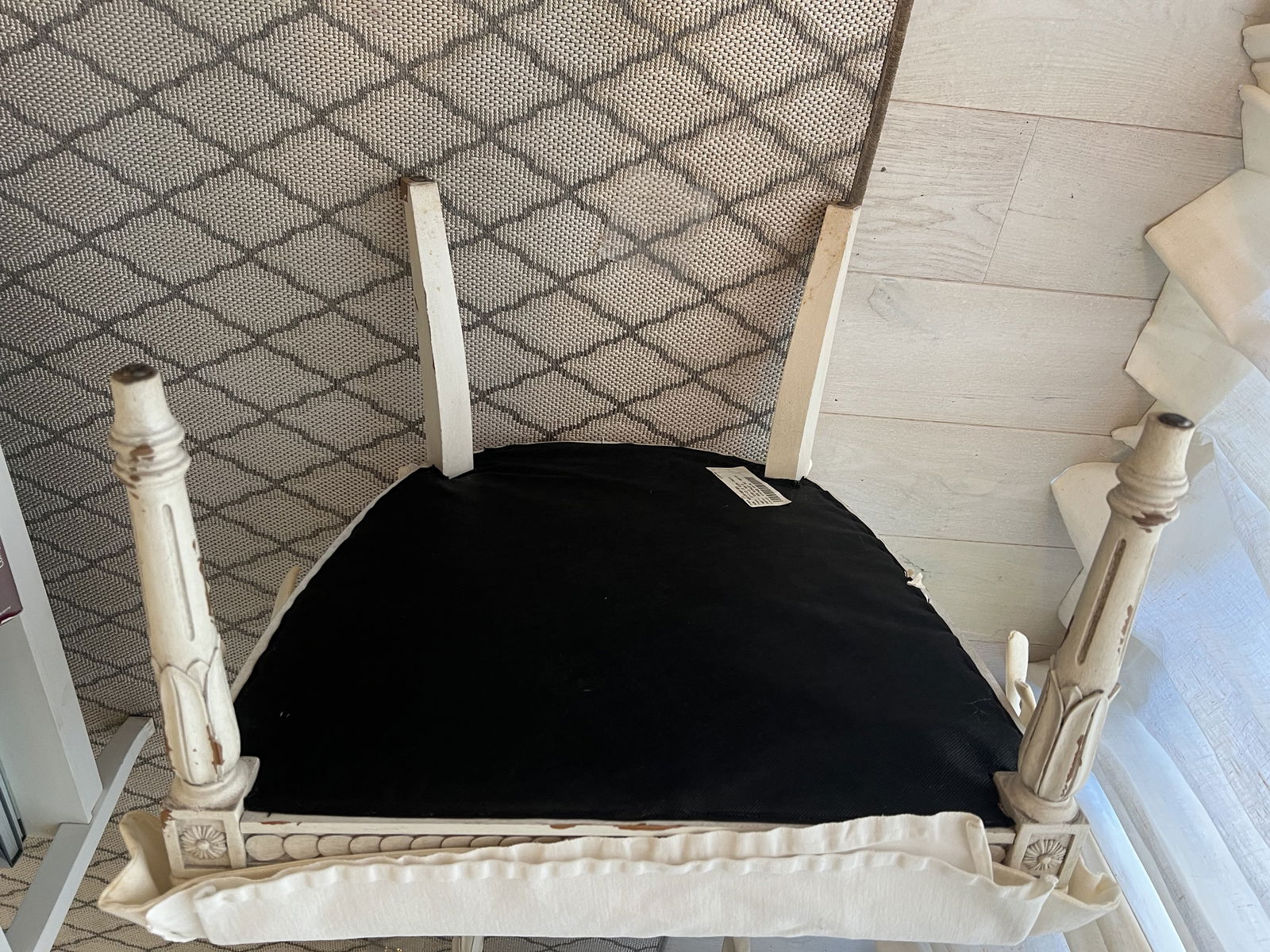 Pair of White Slipcovered French Louis XVI Cane Arm Chairs - 12