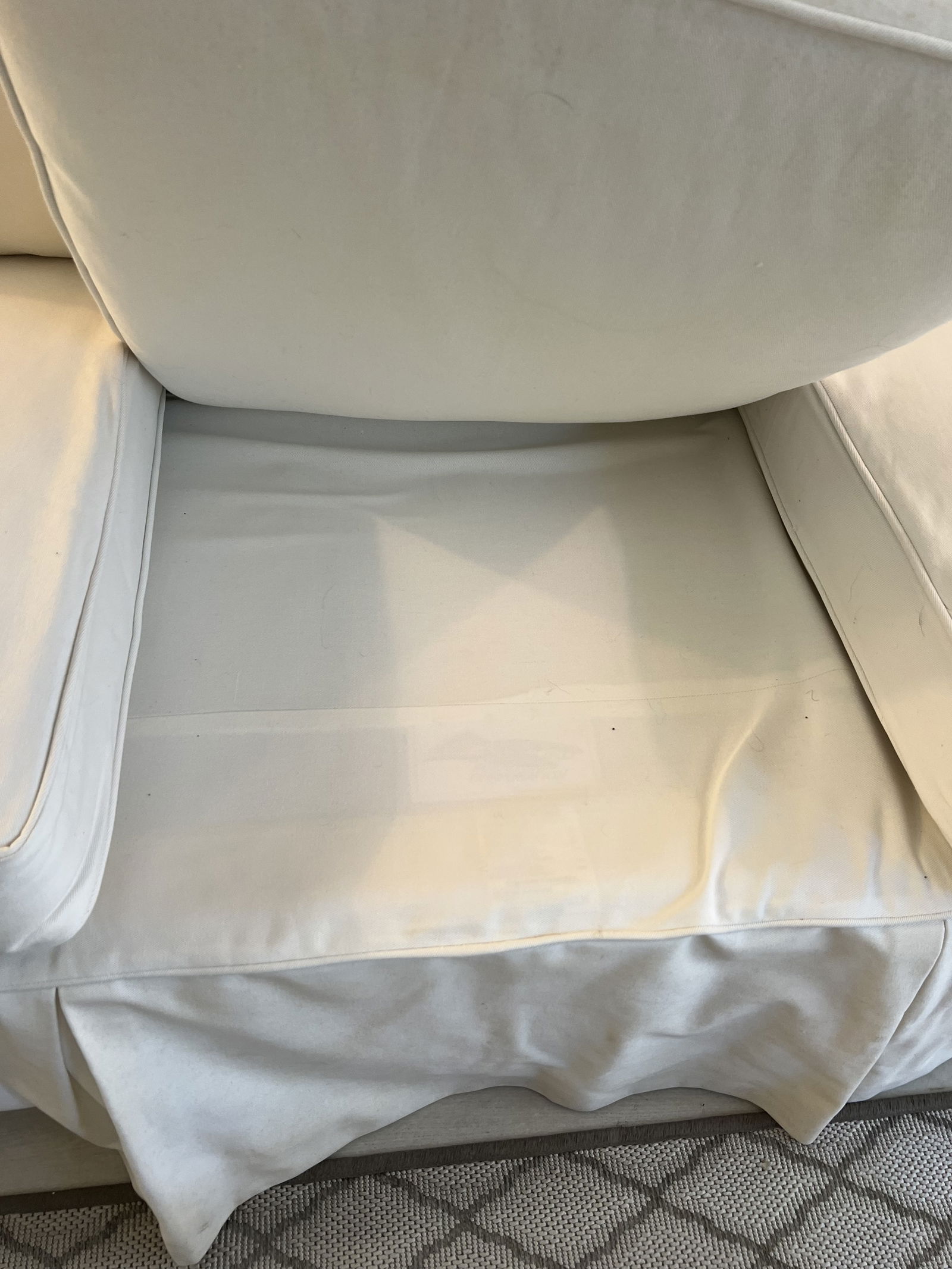 White Slipcovered Sofa - 12