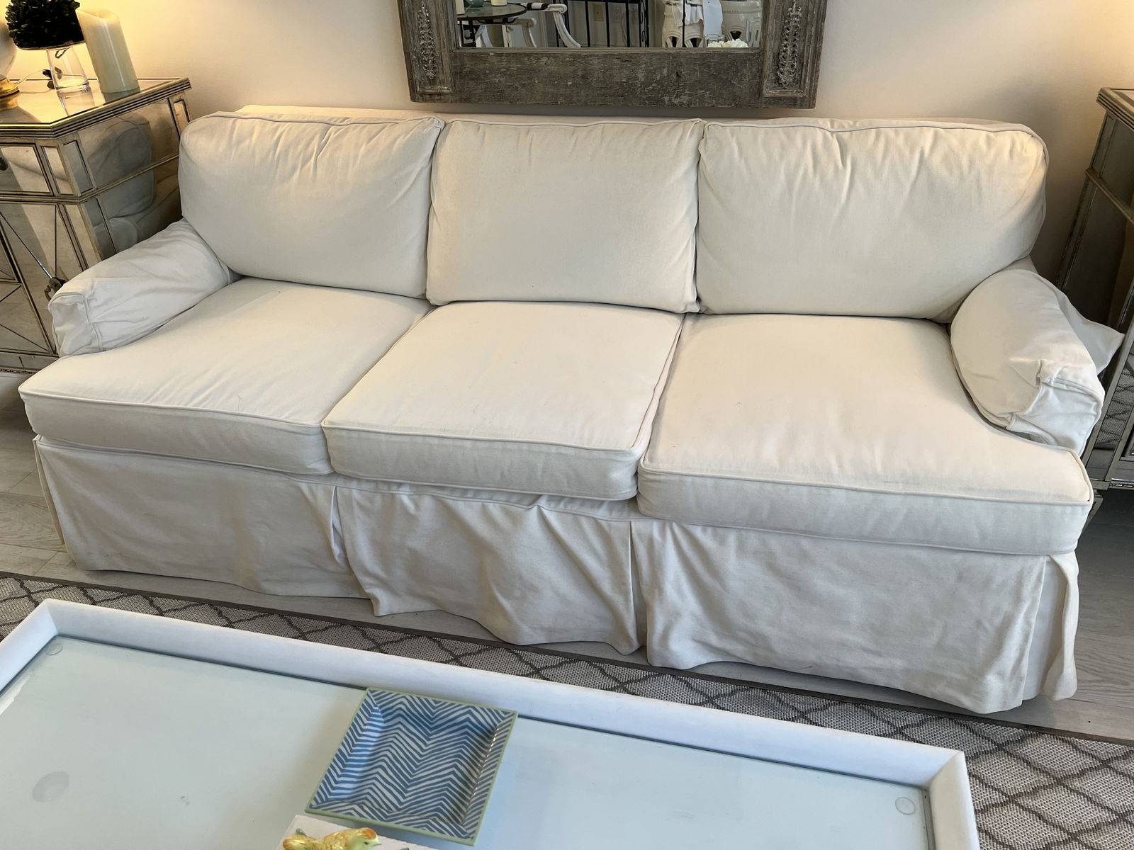 White Slipcovered Sofa (1 of 15)