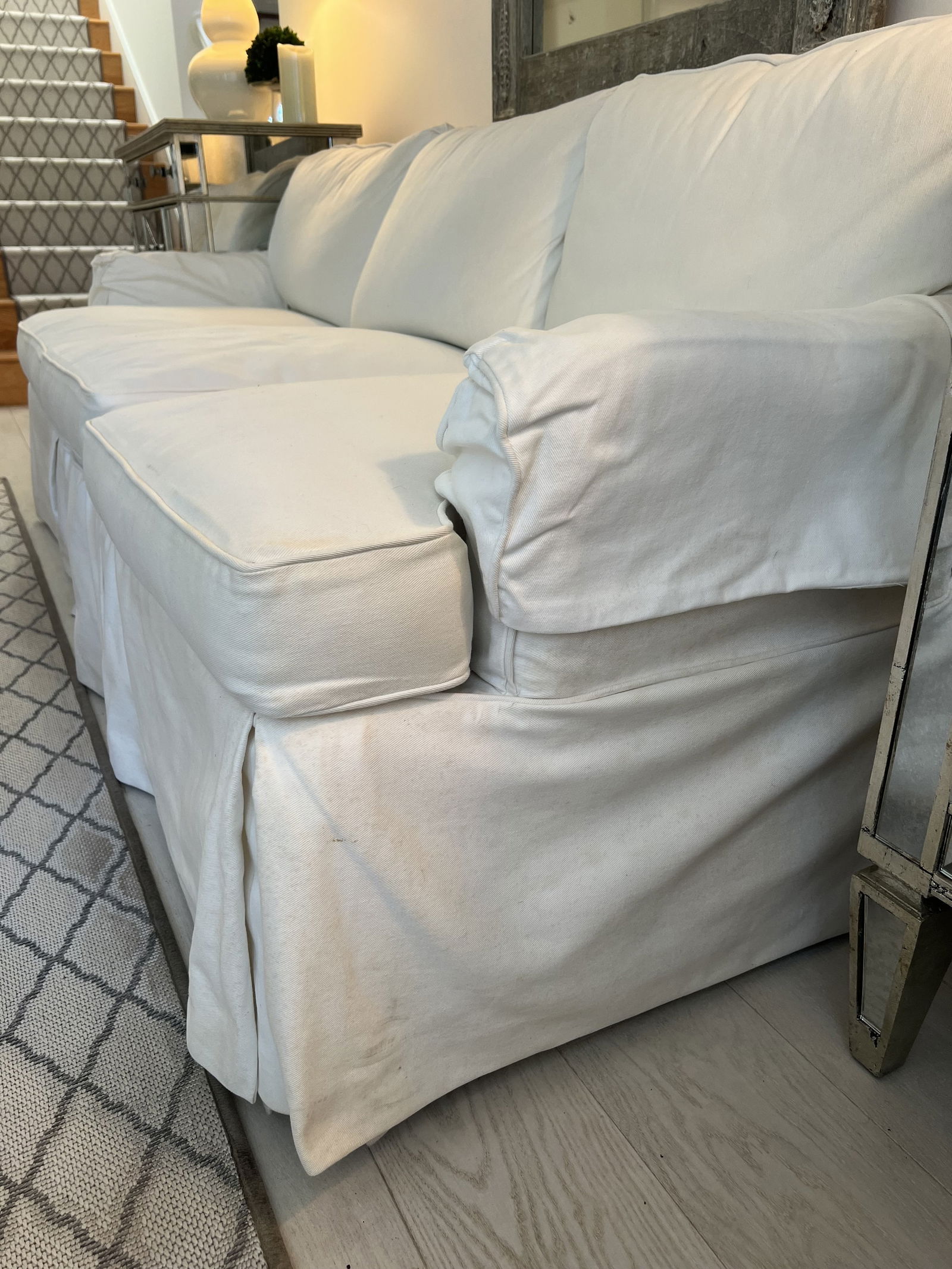 White Slipcovered Sofa - 2