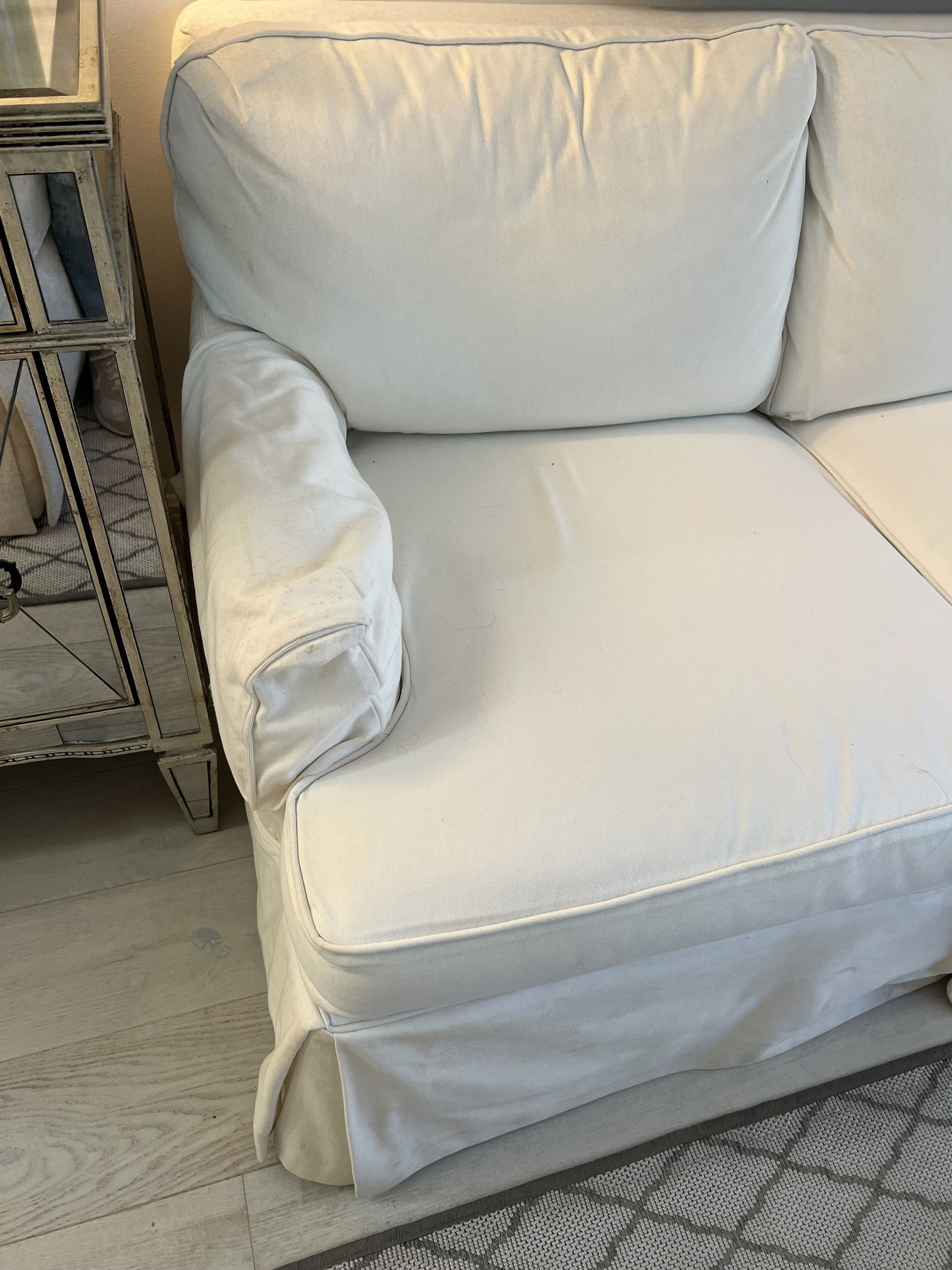 White Slipcovered Sofa - 6