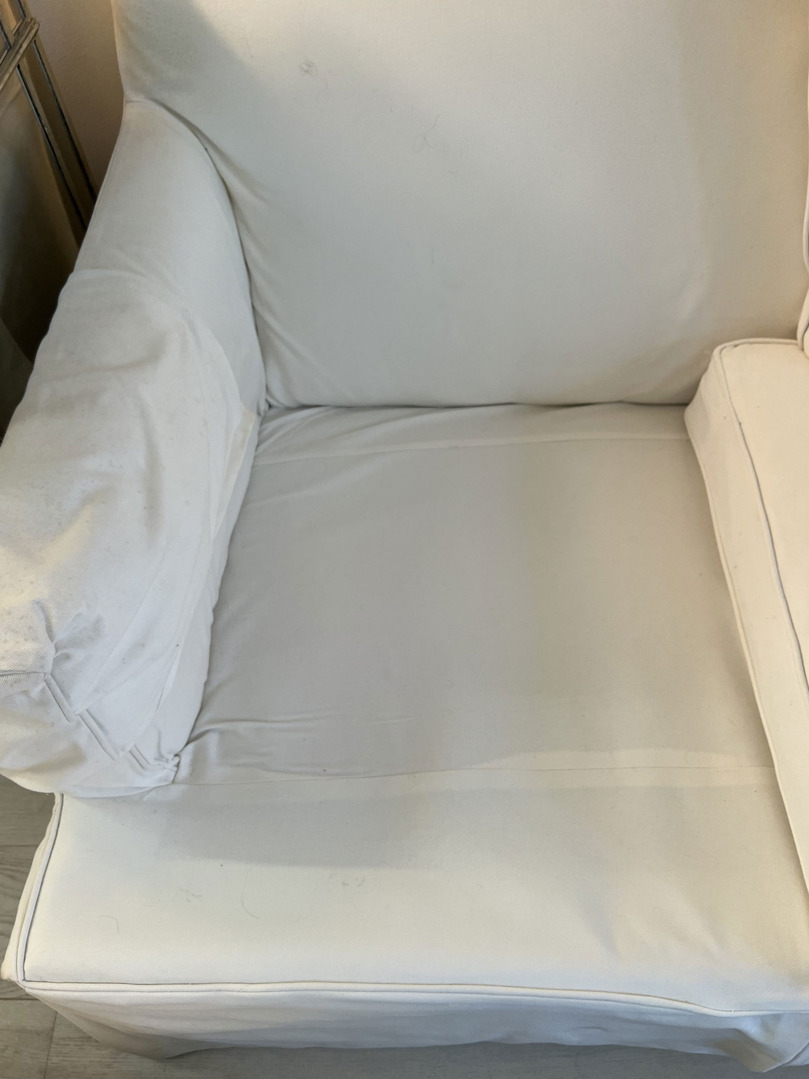 White Slipcovered Sofa - 9