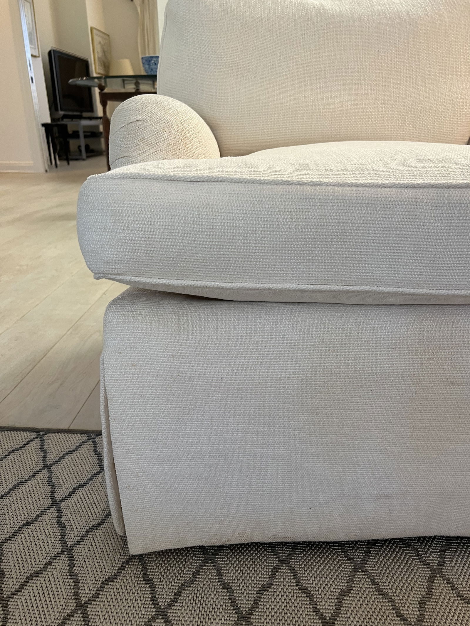 Classic White Skirted Swivel Chair A. Rudin - 2