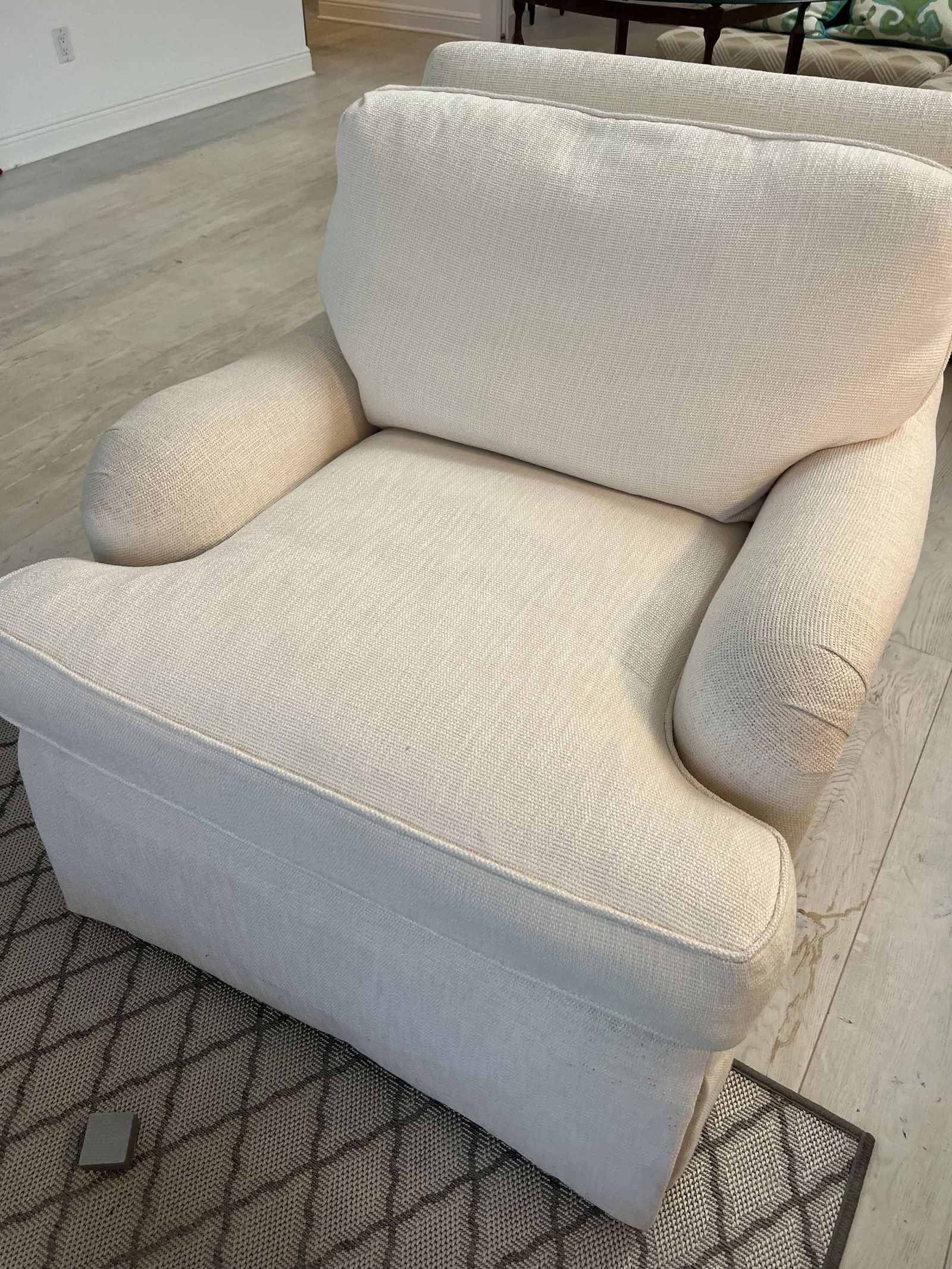 Classic White Skirted Swivel Chair A. Rudin - 3