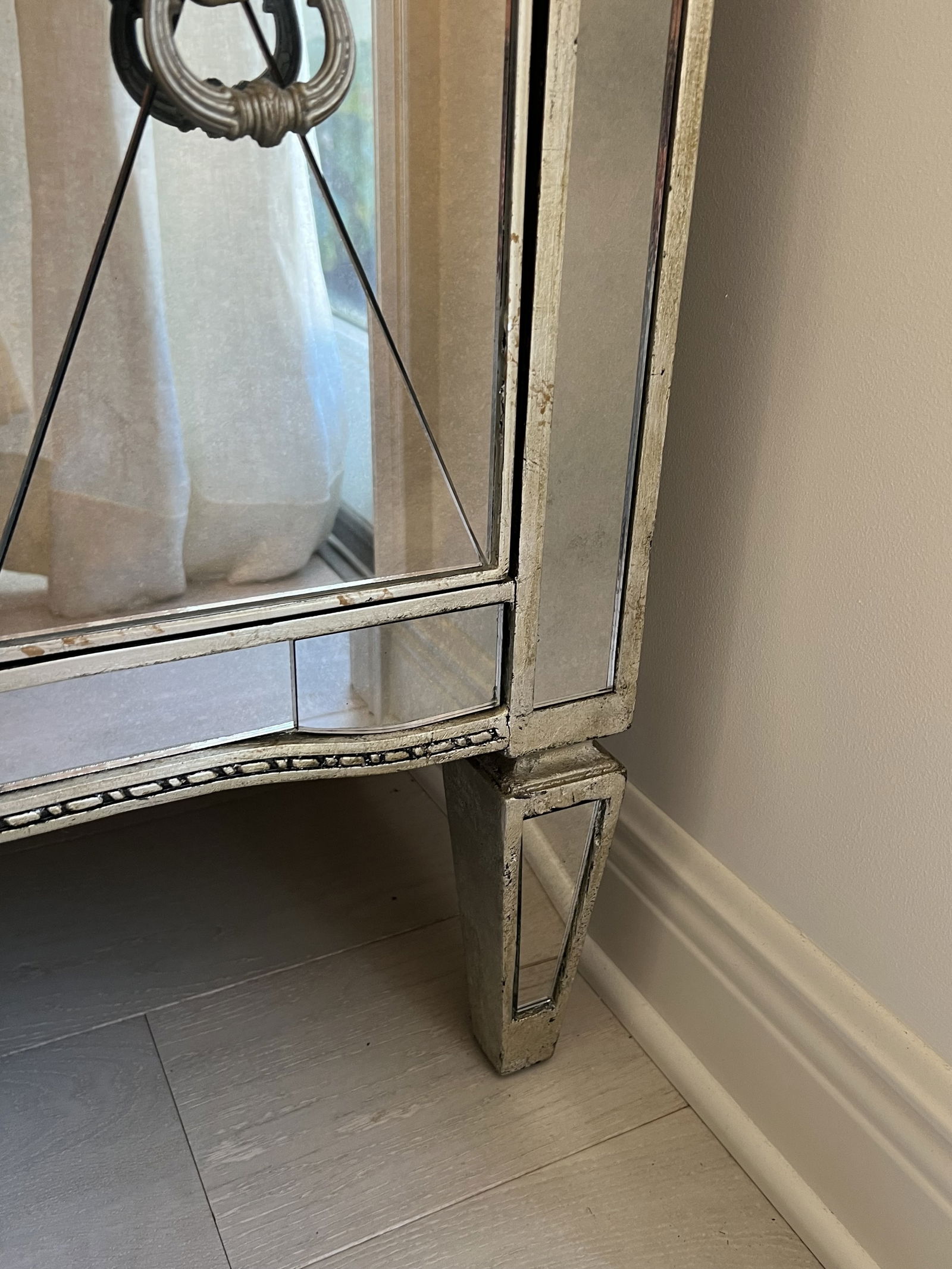 Pair of Mirrored Hollywood Regency Style End Table - 10