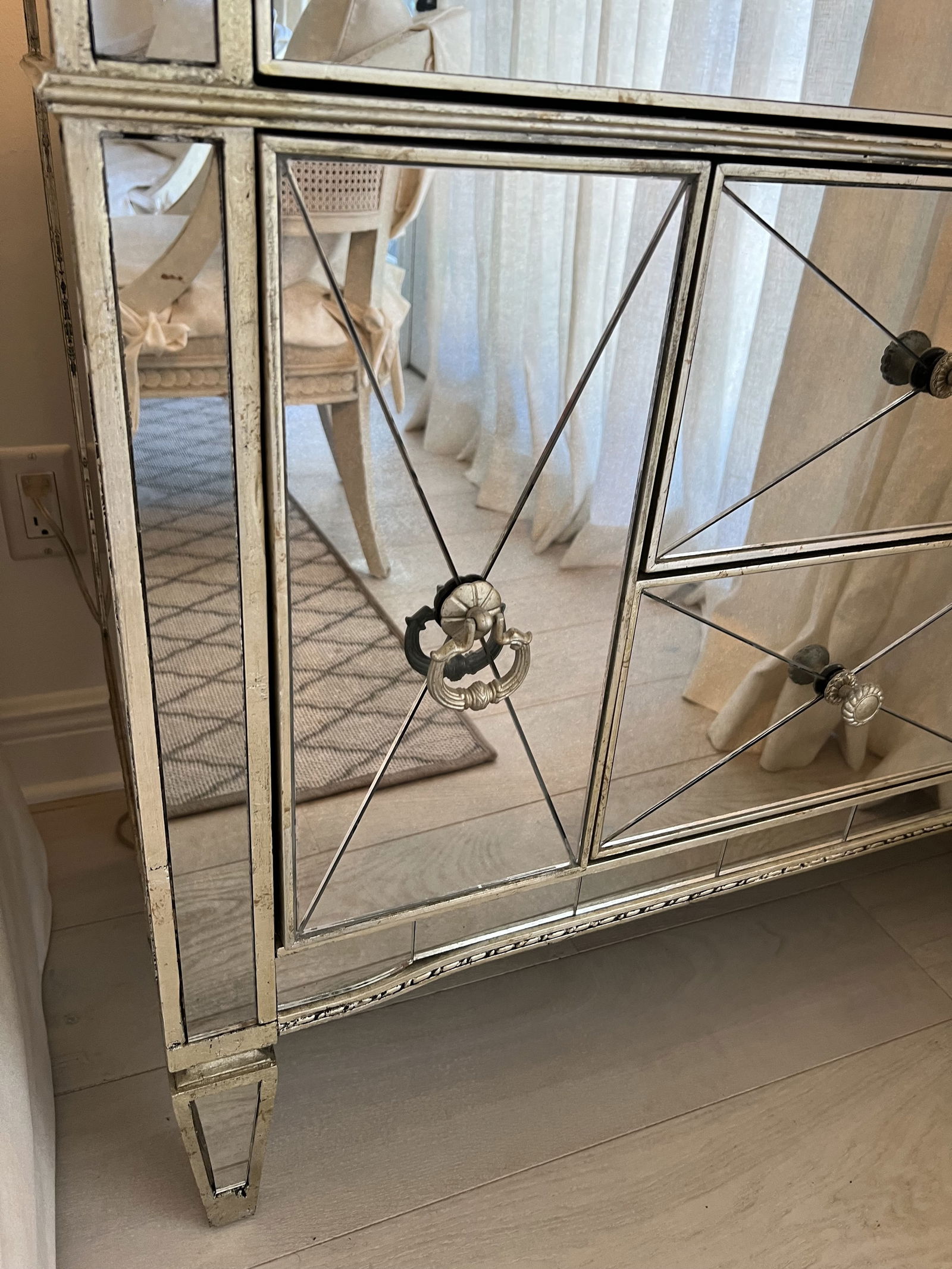 Pair of Mirrored Hollywood Regency Style End Table - 5