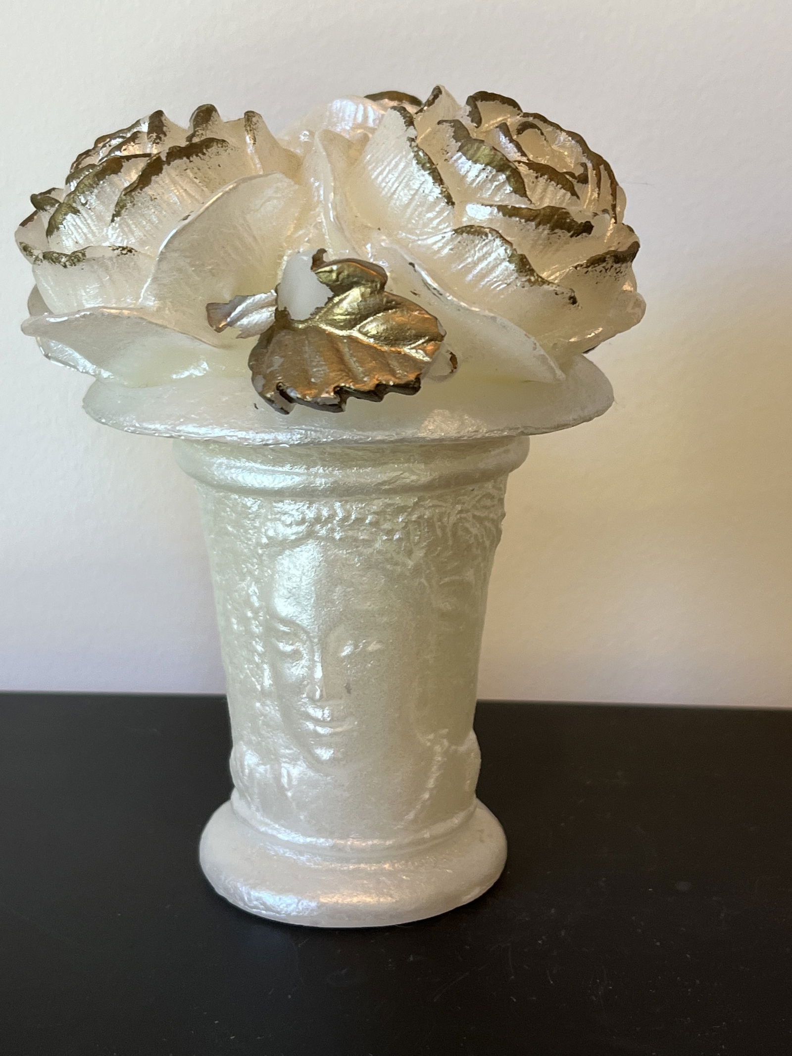 Pair of MMA Rose Bouquet Cameo Candles - 2