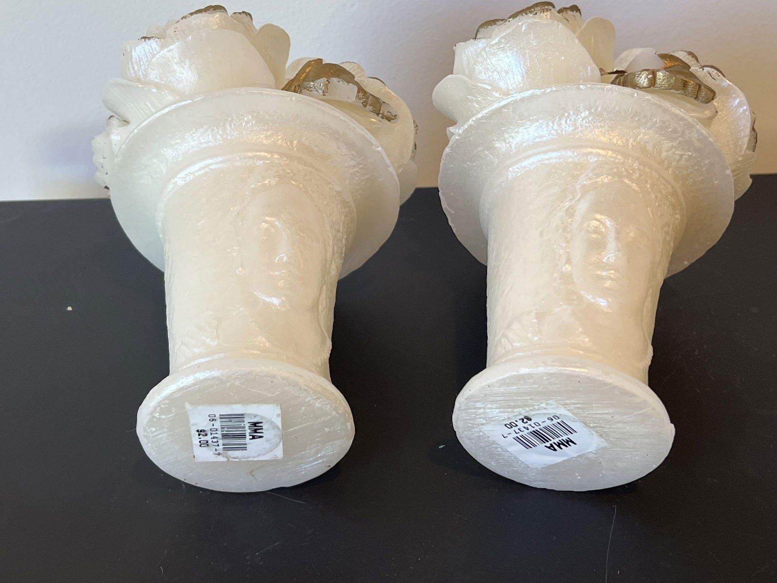 Pair of MMA Rose Bouquet Cameo Candles - 5