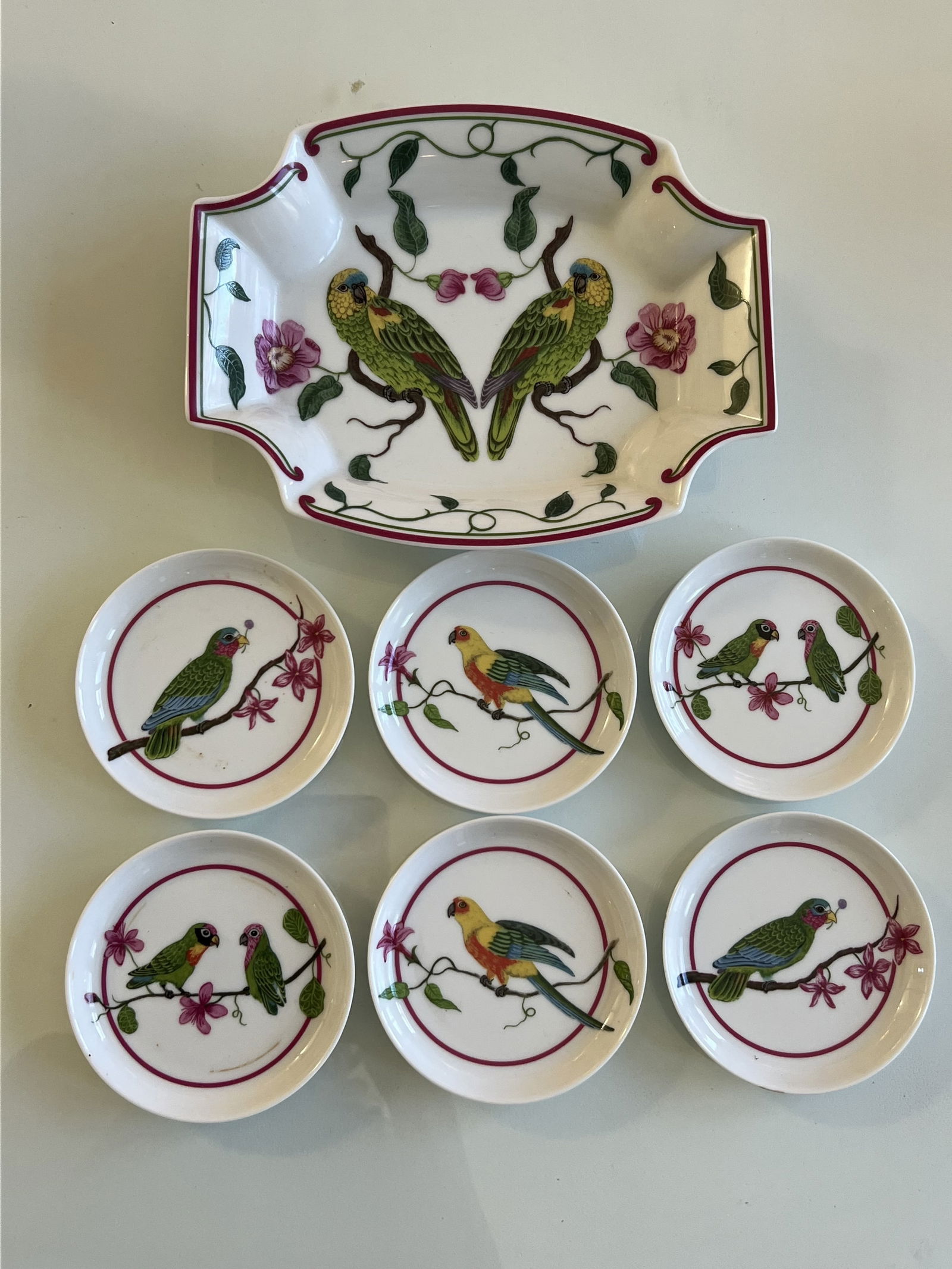 Lynn Chase Parrots of Paradise Bowl and Coaster Set - 2