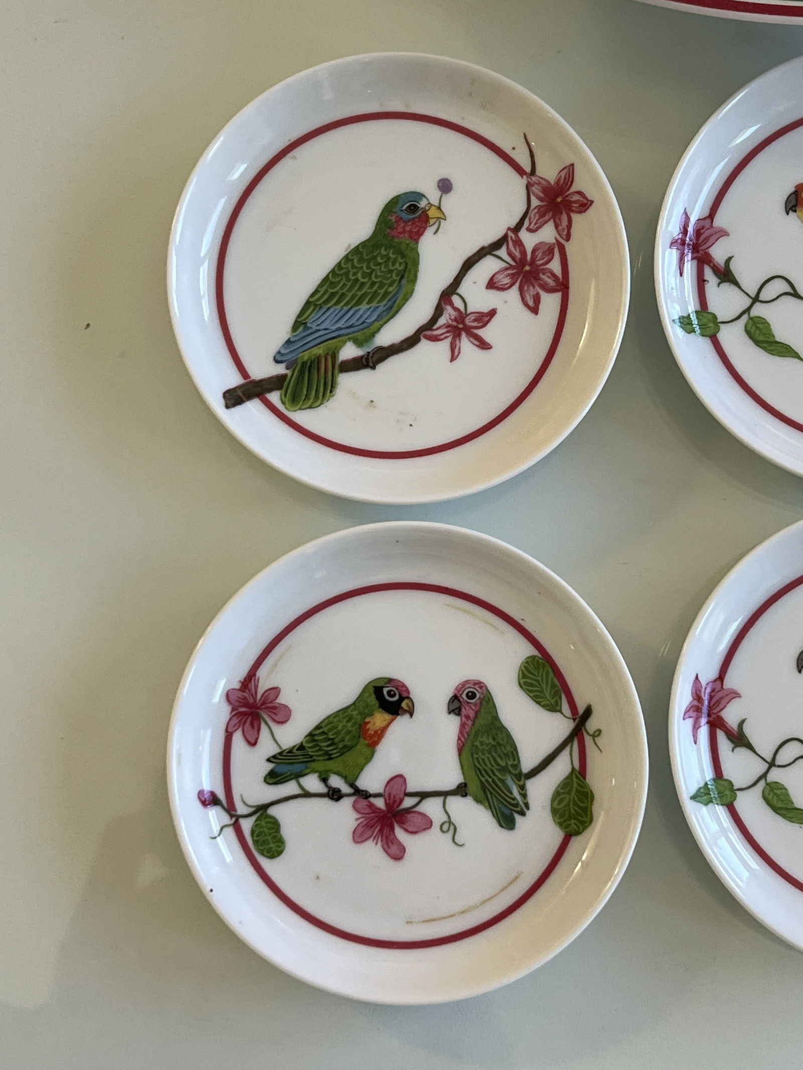 Lynn Chase Parrots of Paradise Bowl and Coaster Set - 3