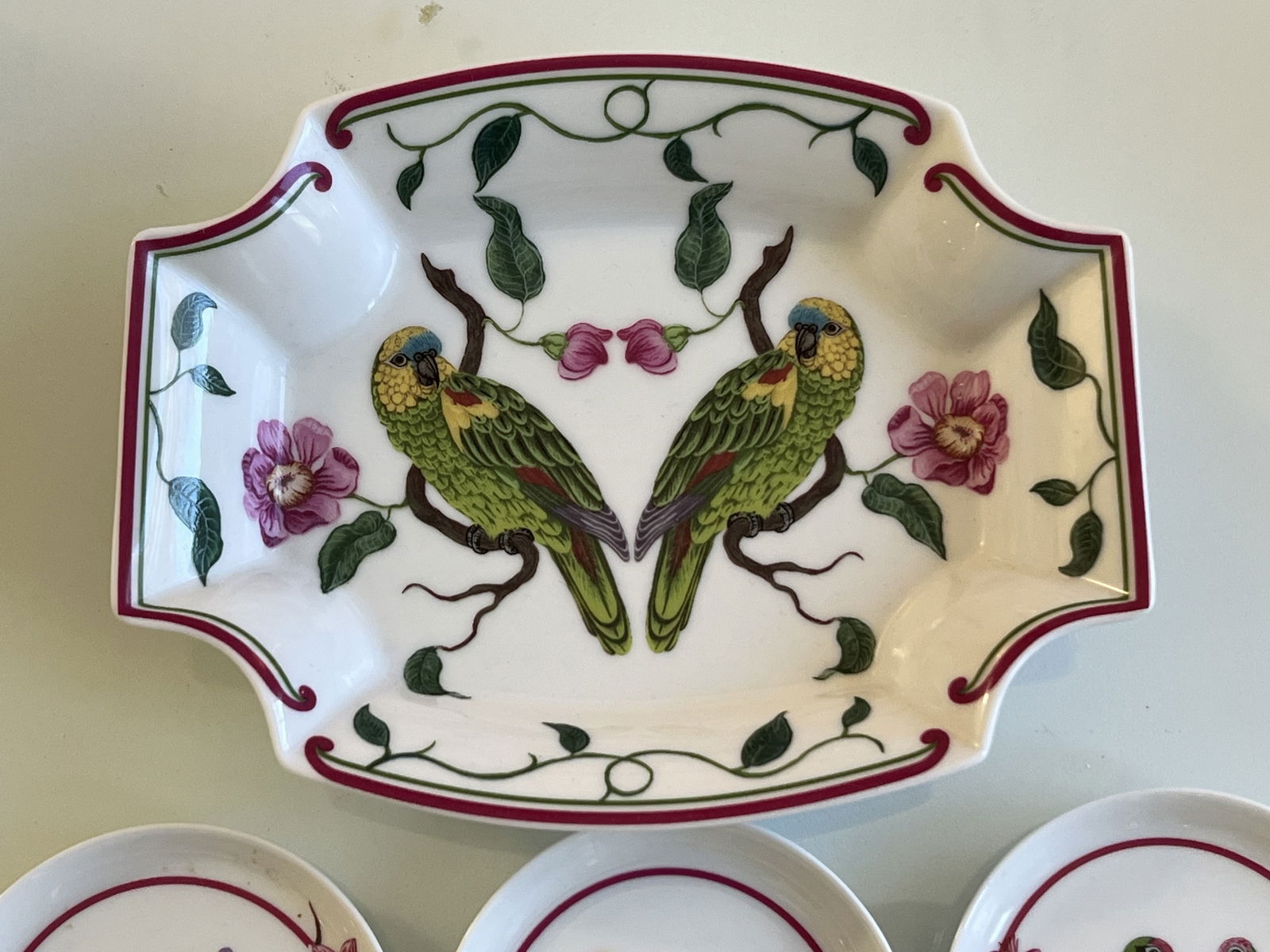 Lynn Chase Parrots of Paradise Bowl and Coaster Set - 5