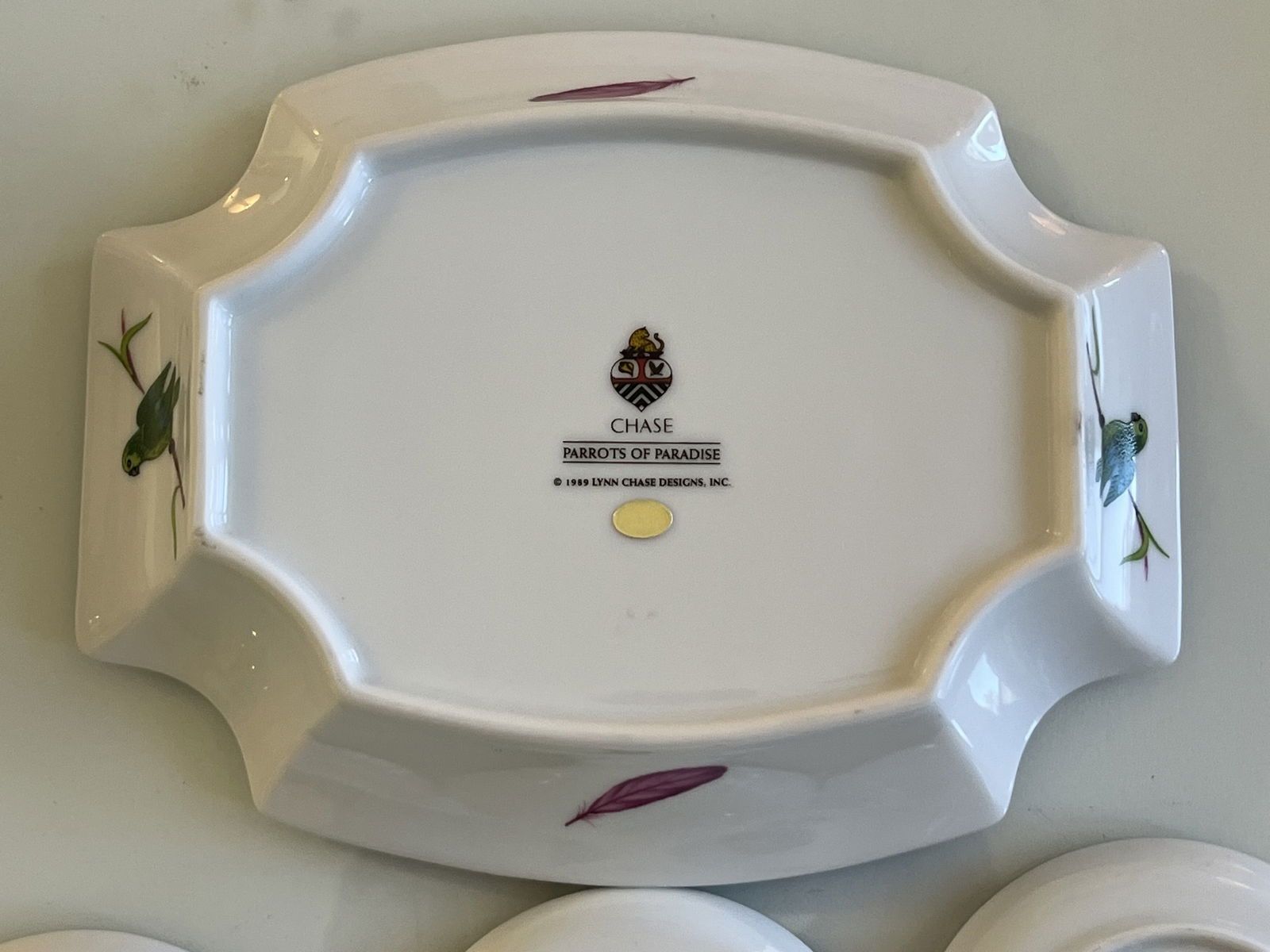 Lynn Chase Parrots of Paradise Bowl and Coaster Set - 6