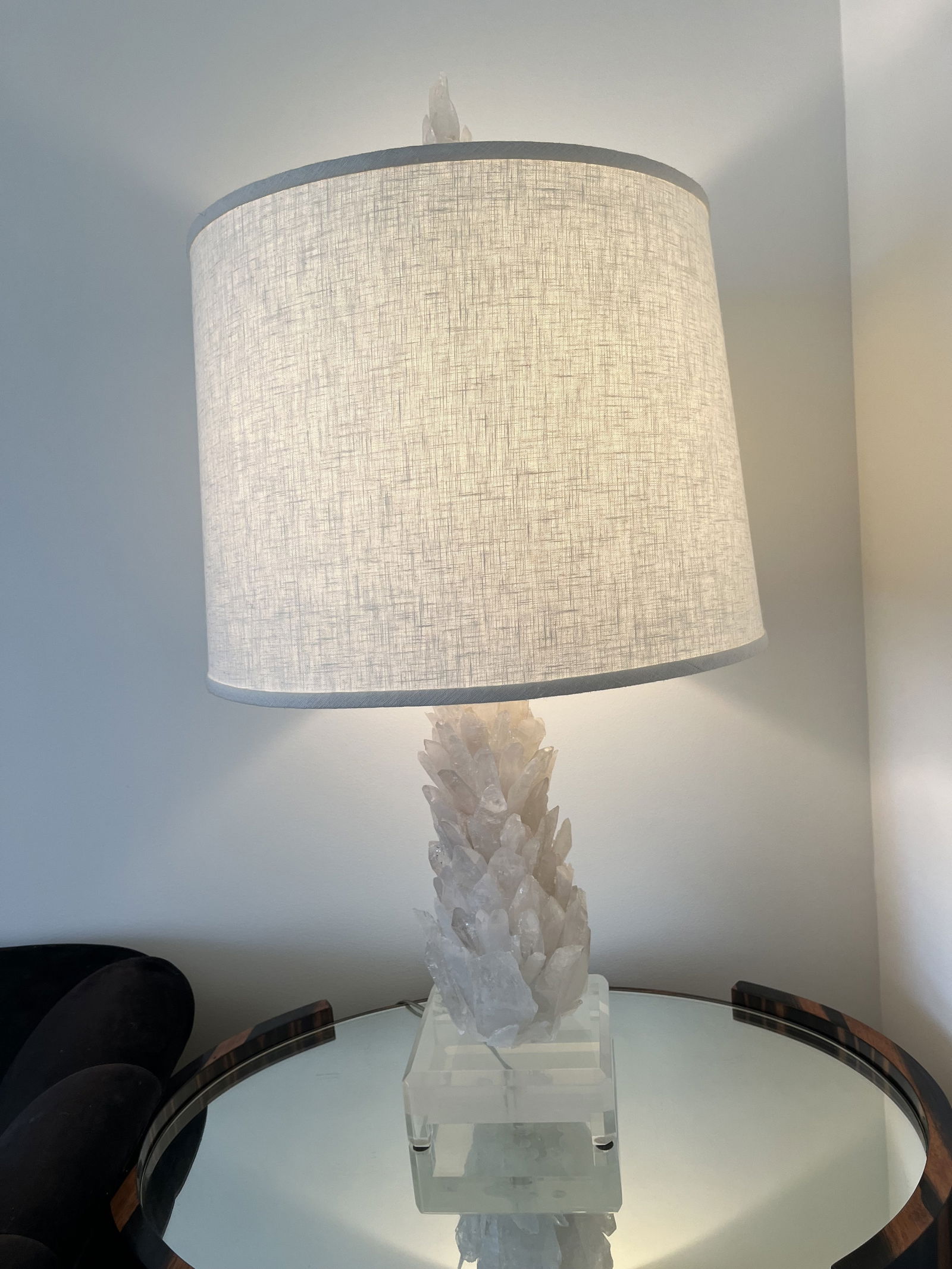 Pair of Rock Quartz Crystal Lamps - 10