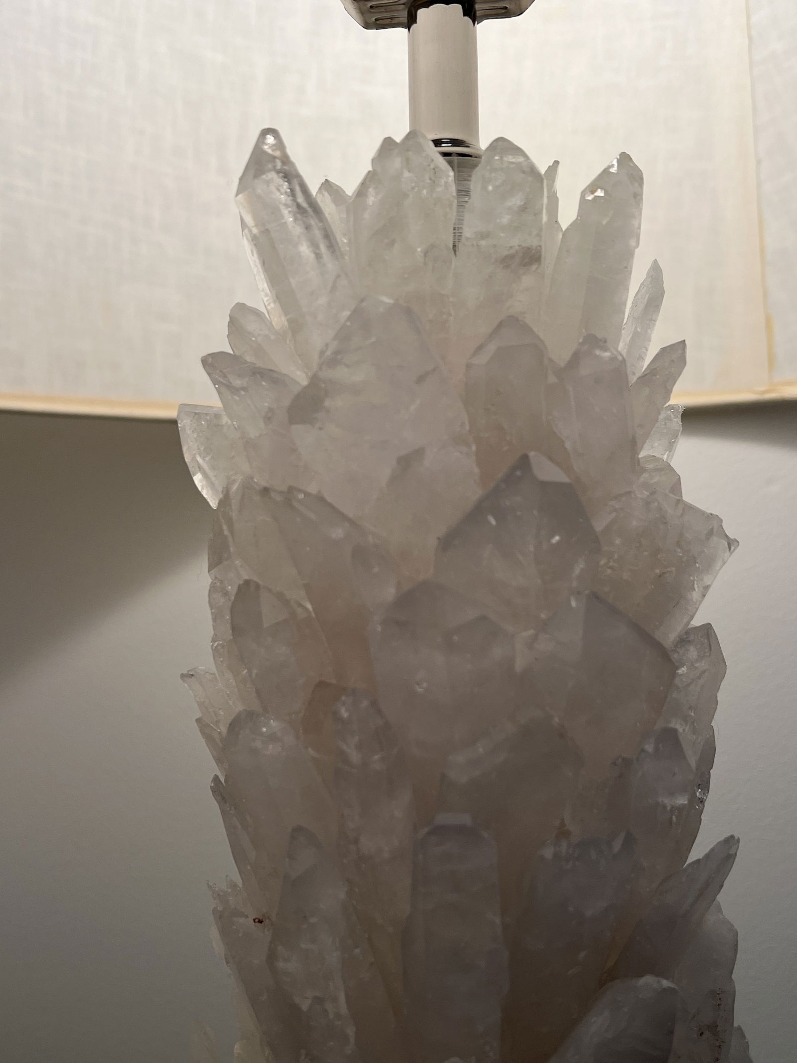 Pair of Rock Quartz Crystal Lamps - 3