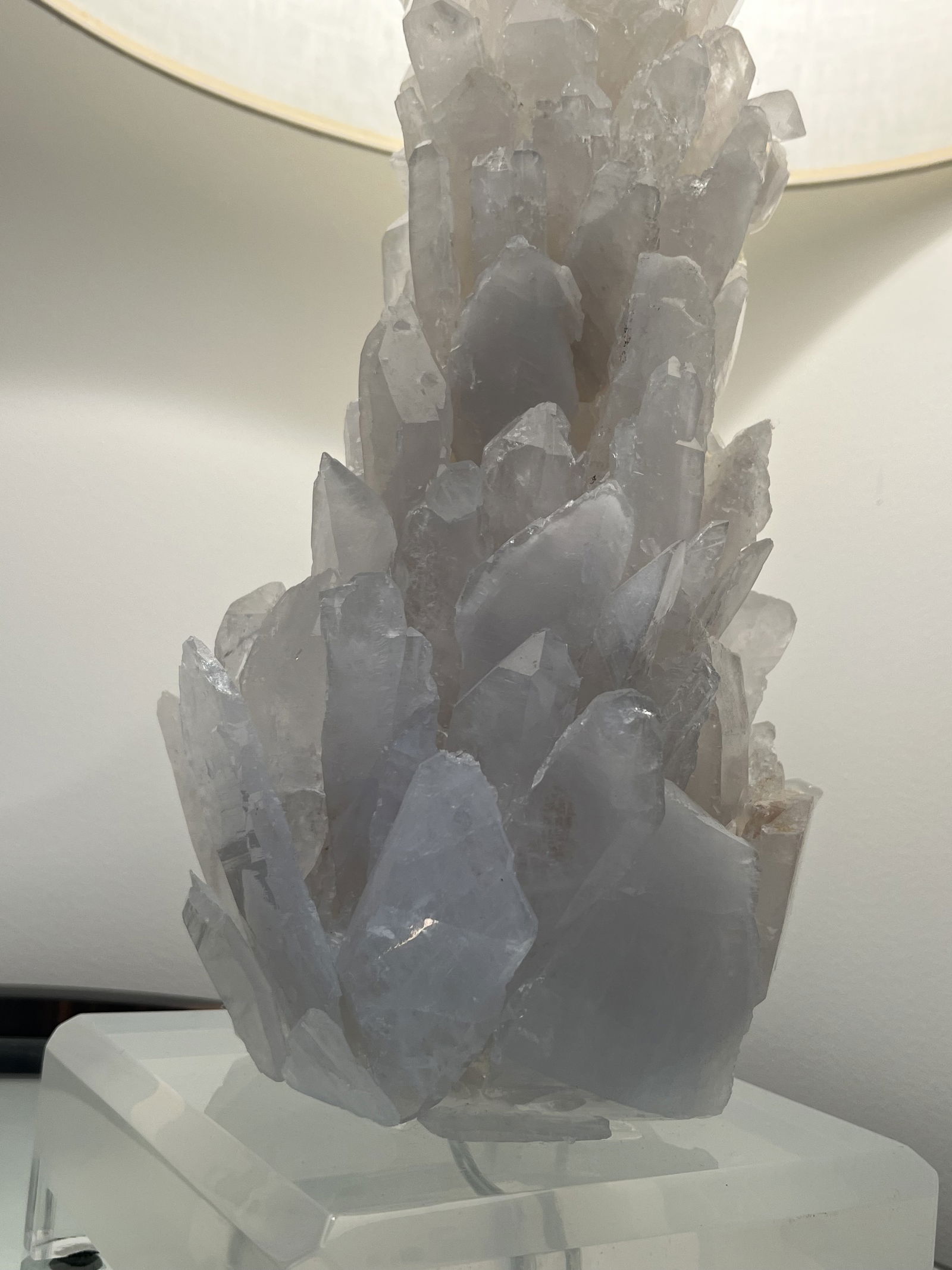 Pair of Rock Quartz Crystal Lamps - 4