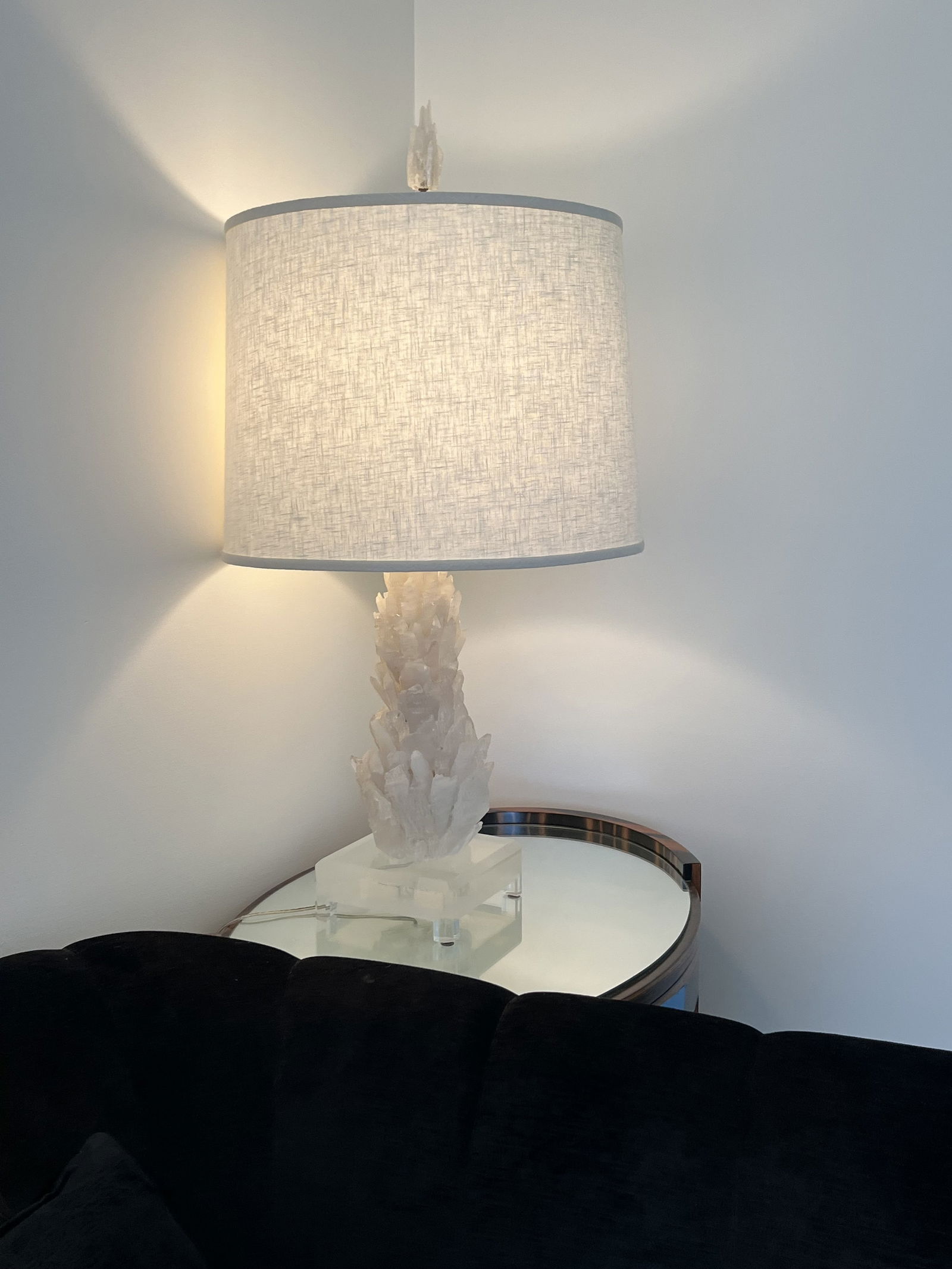 Pair of Rock Quartz Crystal Lamps - 7