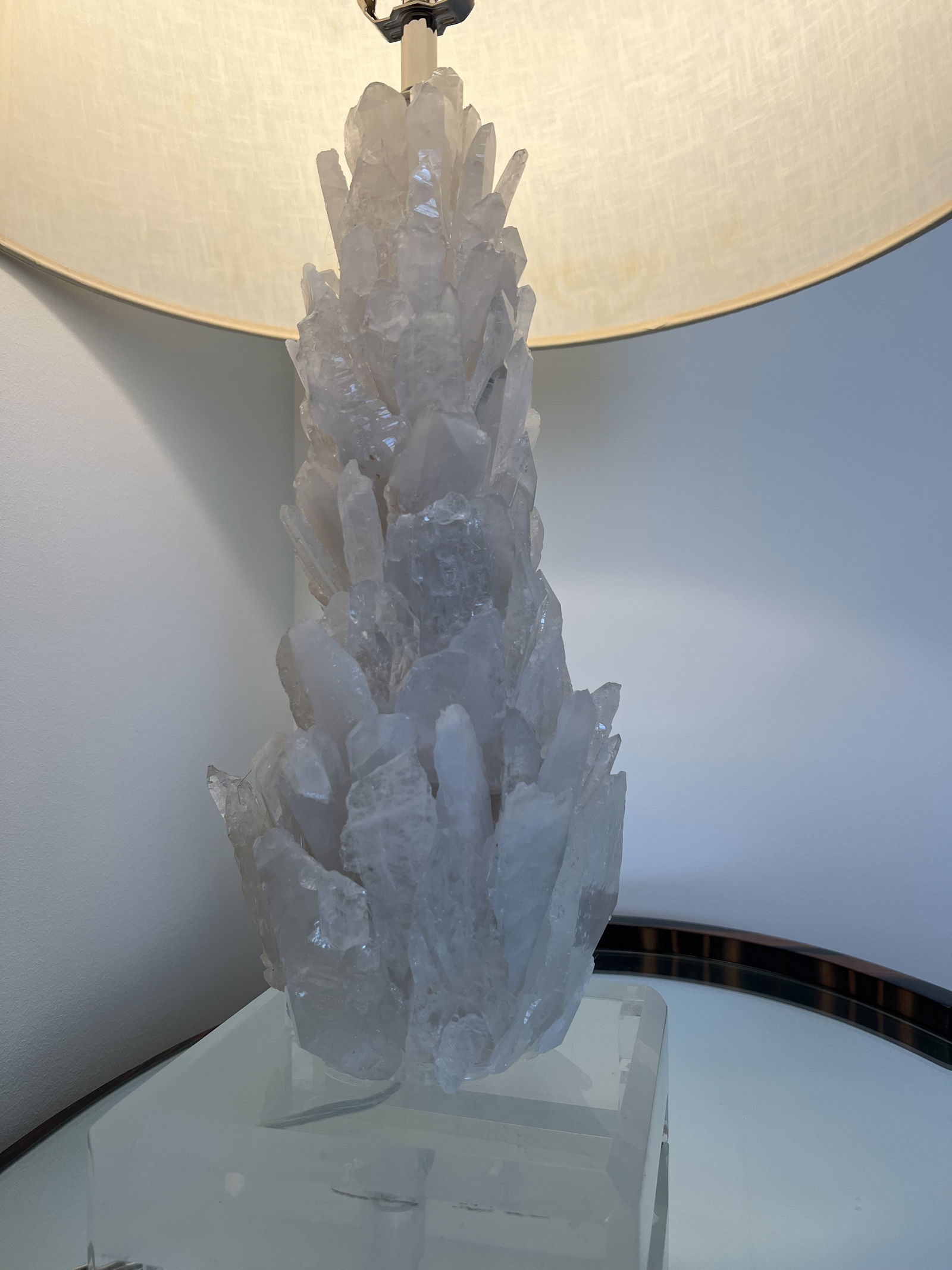 Pair of Rock Quartz Crystal Lamps - 9