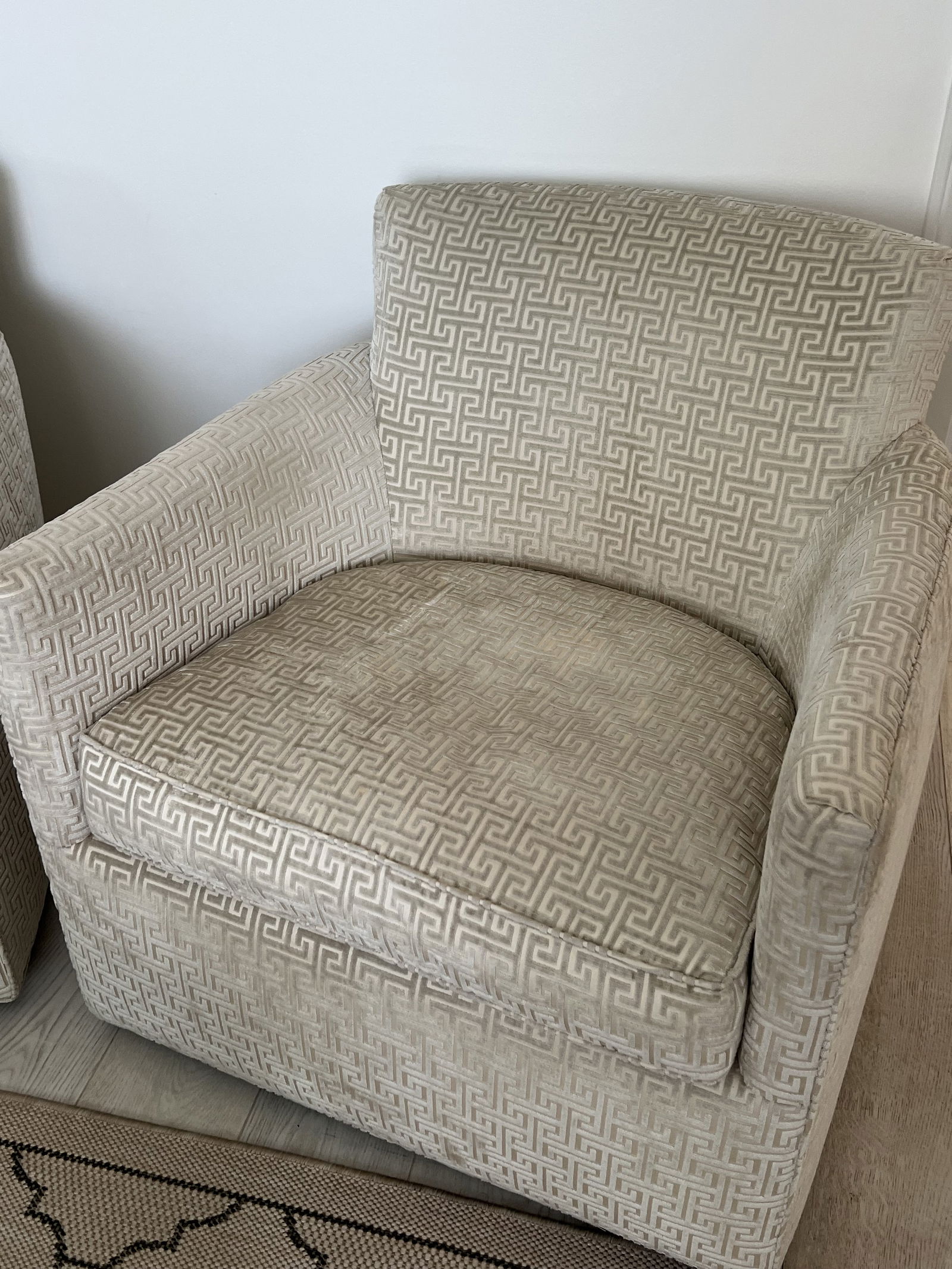 A. Rudin Greek Key Swivel Chairs - 2