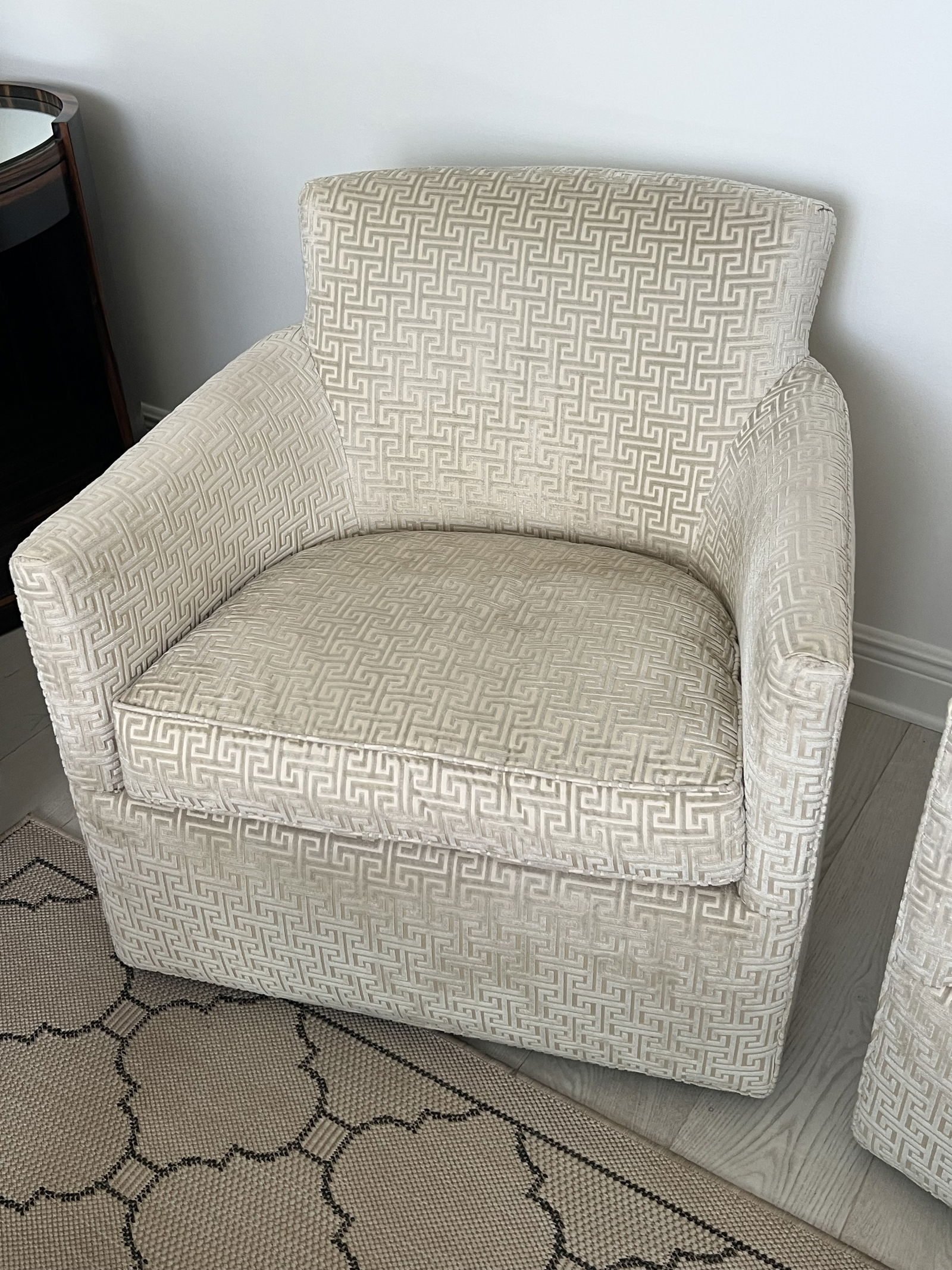 A. Rudin Greek Key Swivel Chairs - 4