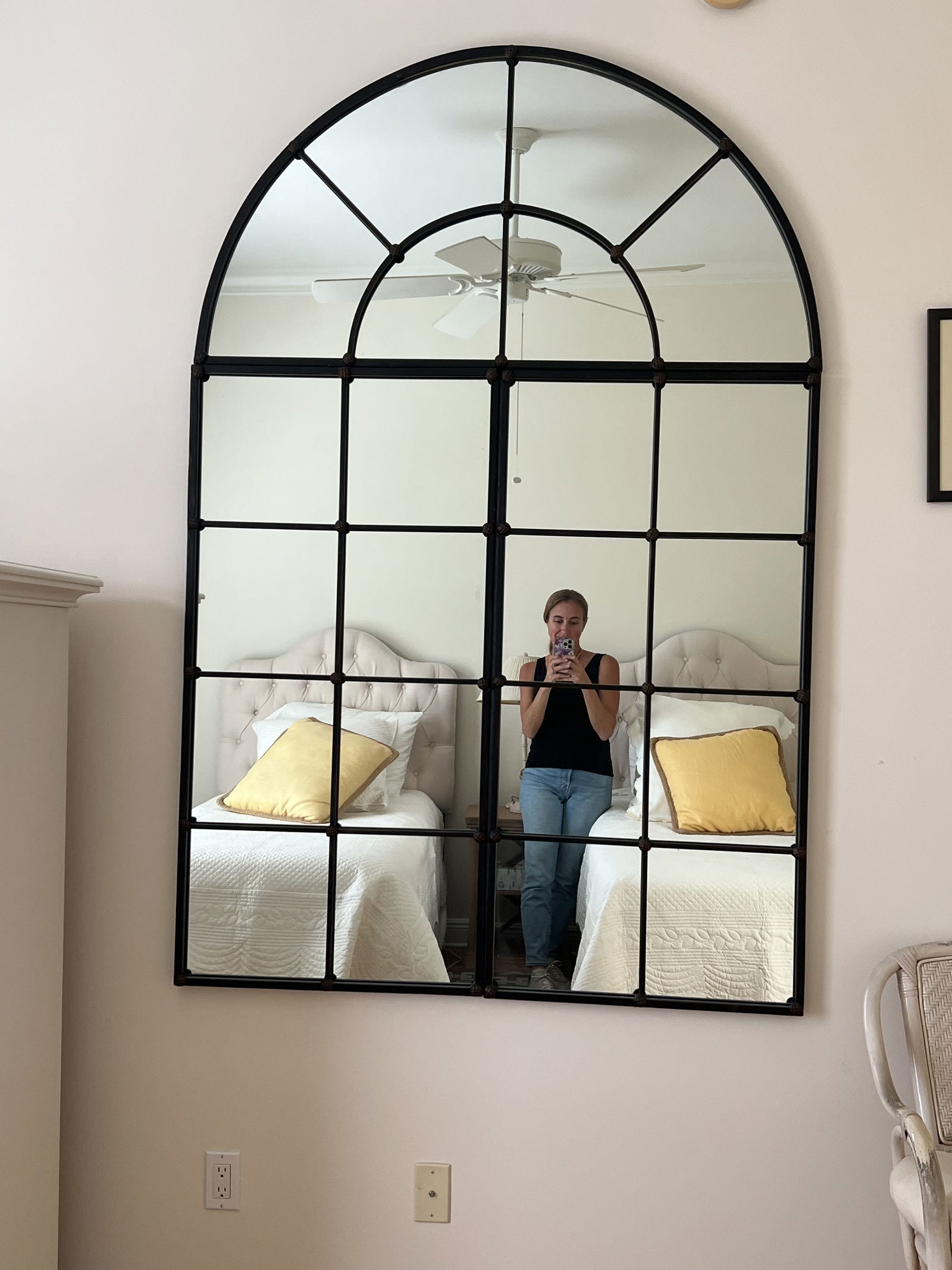 Large Arched Windowpane Mirror (2 of 2) - 2